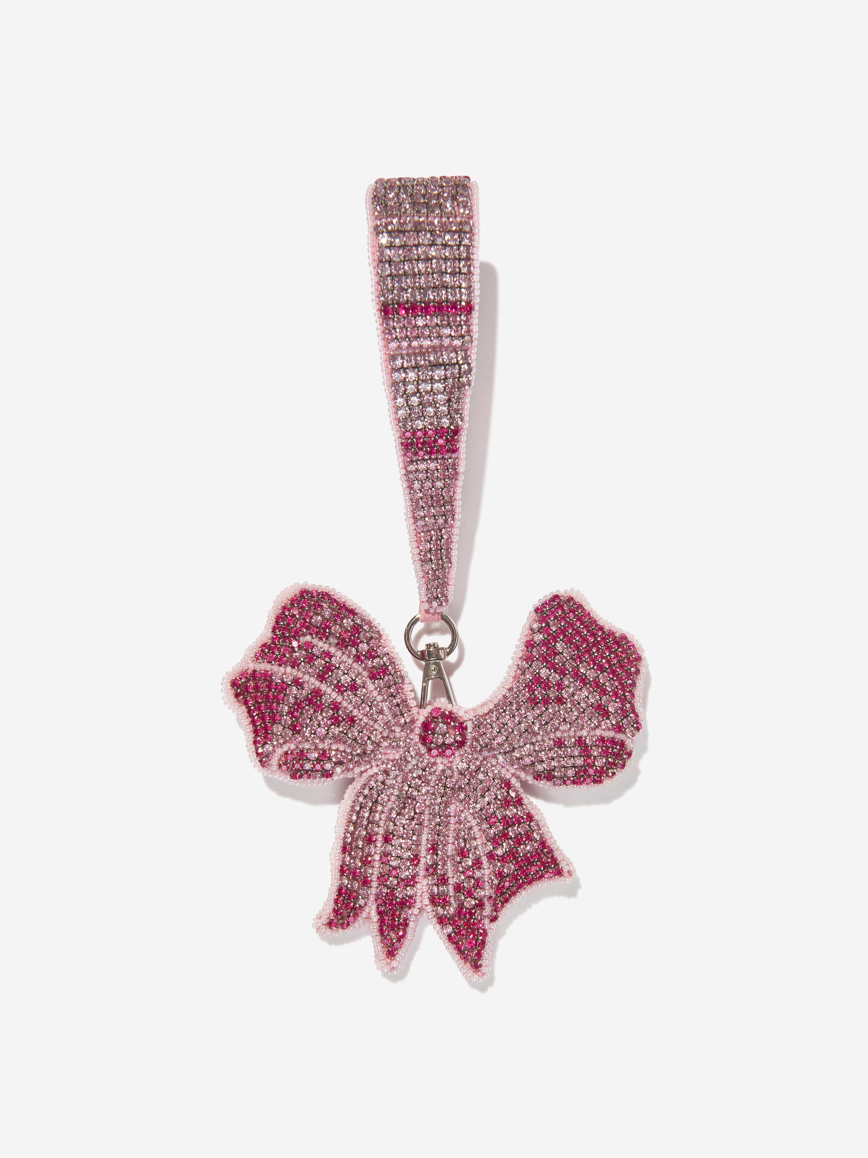Girls Crystal Embellished Bow Bag in Silver