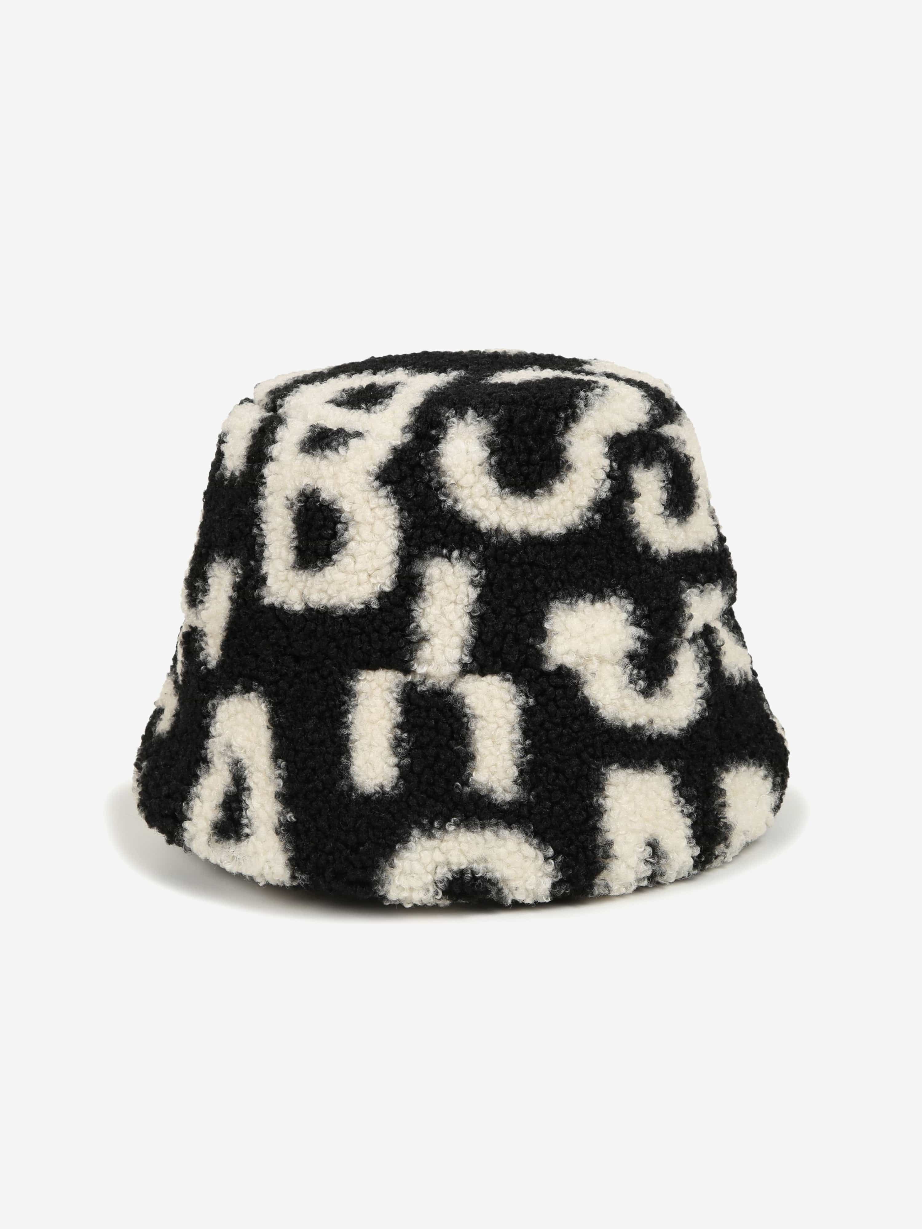 MARC JACOBS Kids Faux Shearling Bucket Hat in Black