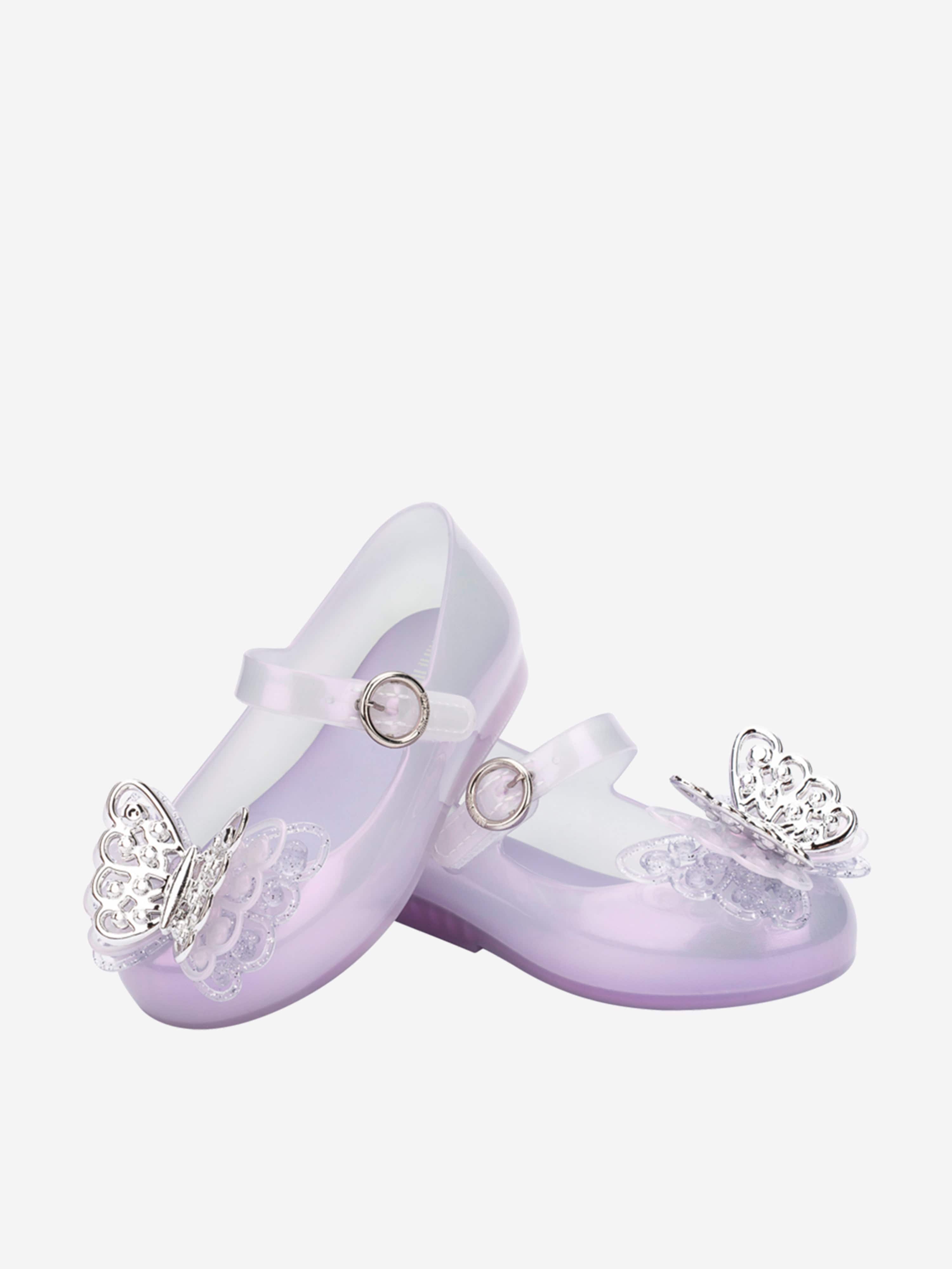 Mini Melissa Girls Sweet Love Fly II Shoes in Purple