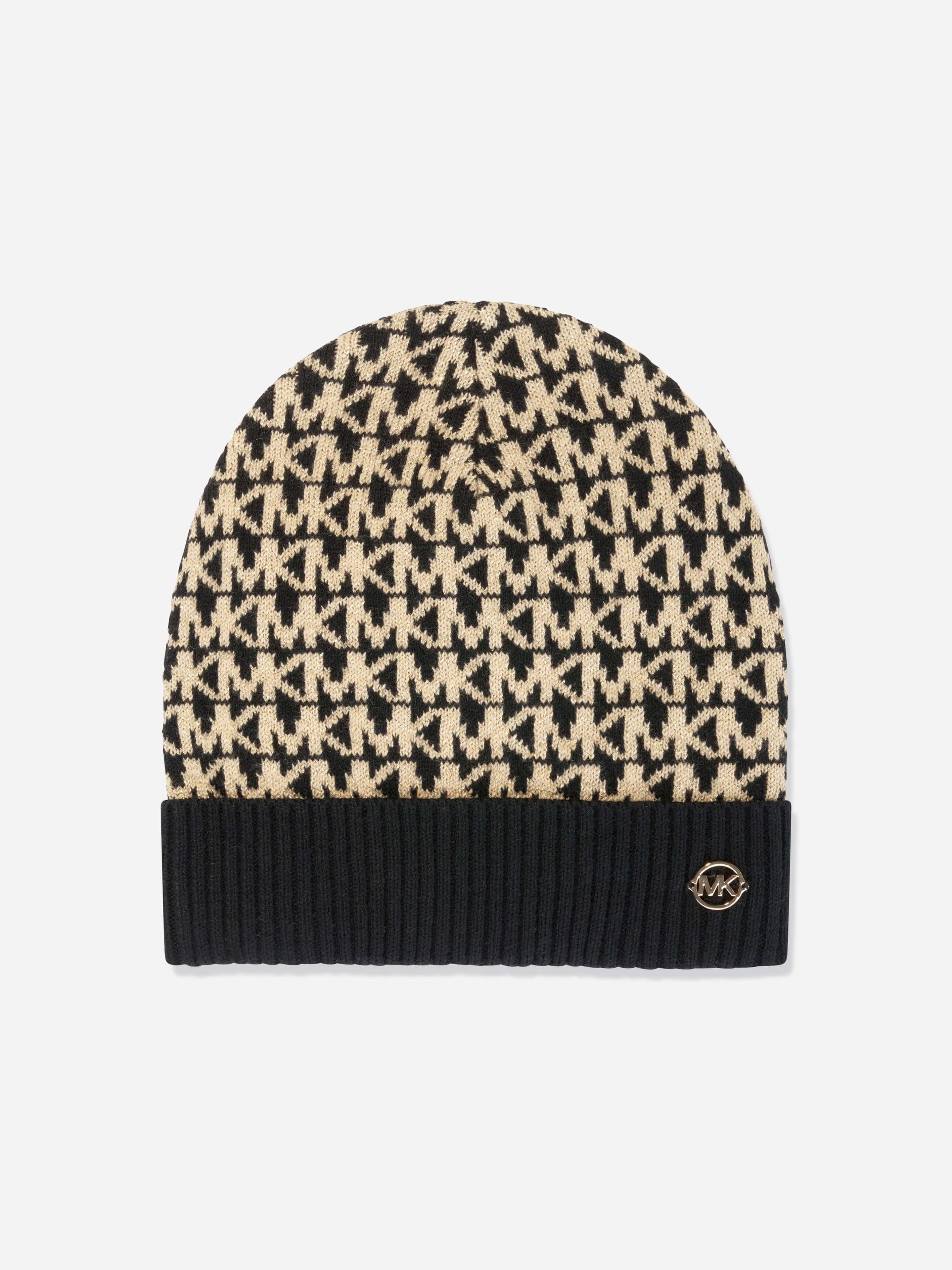Michael Kors Girls Logo Beanie Hat in Black