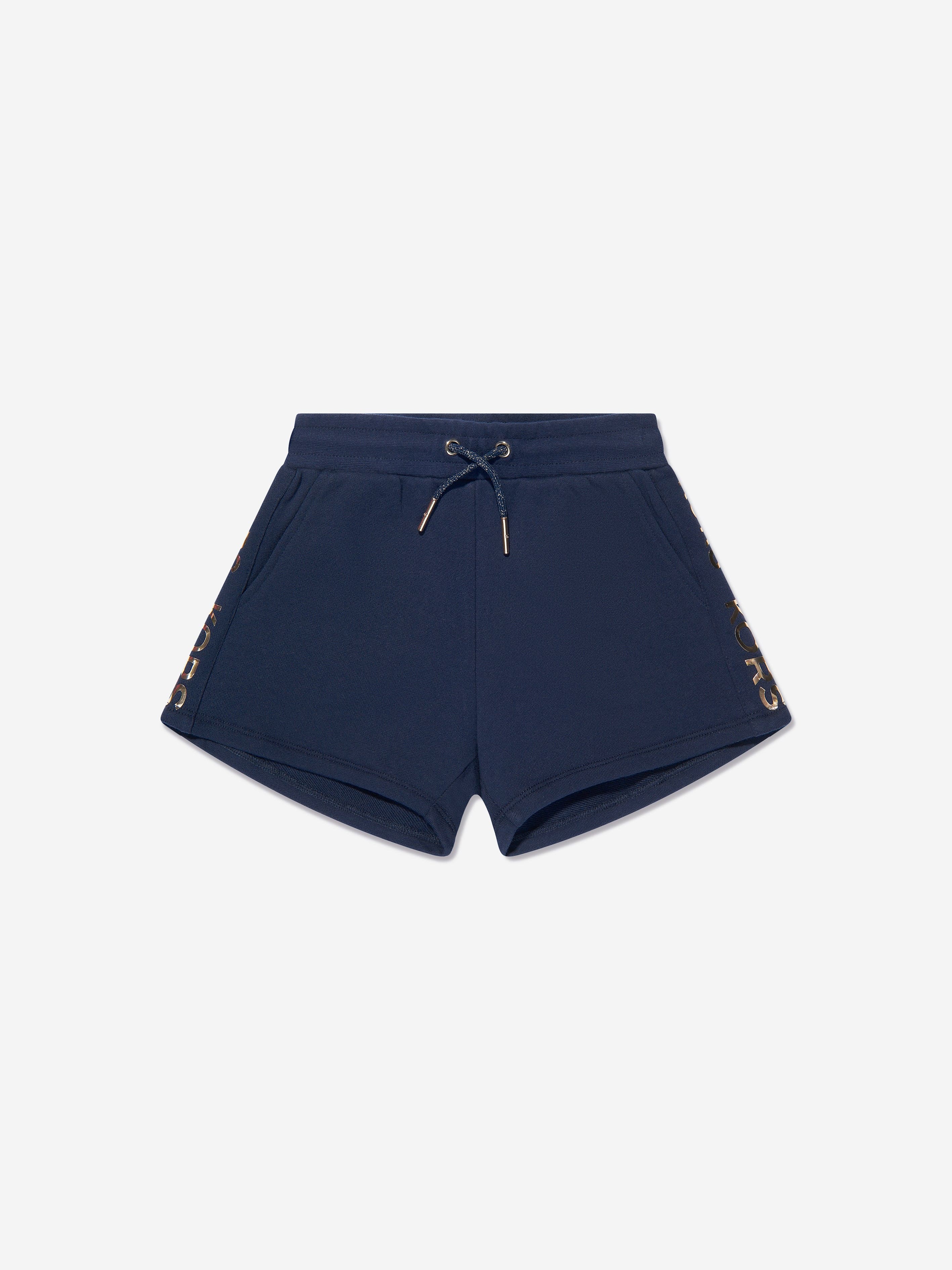 Michael Kors Girls Logo Print Shorts in Navy
