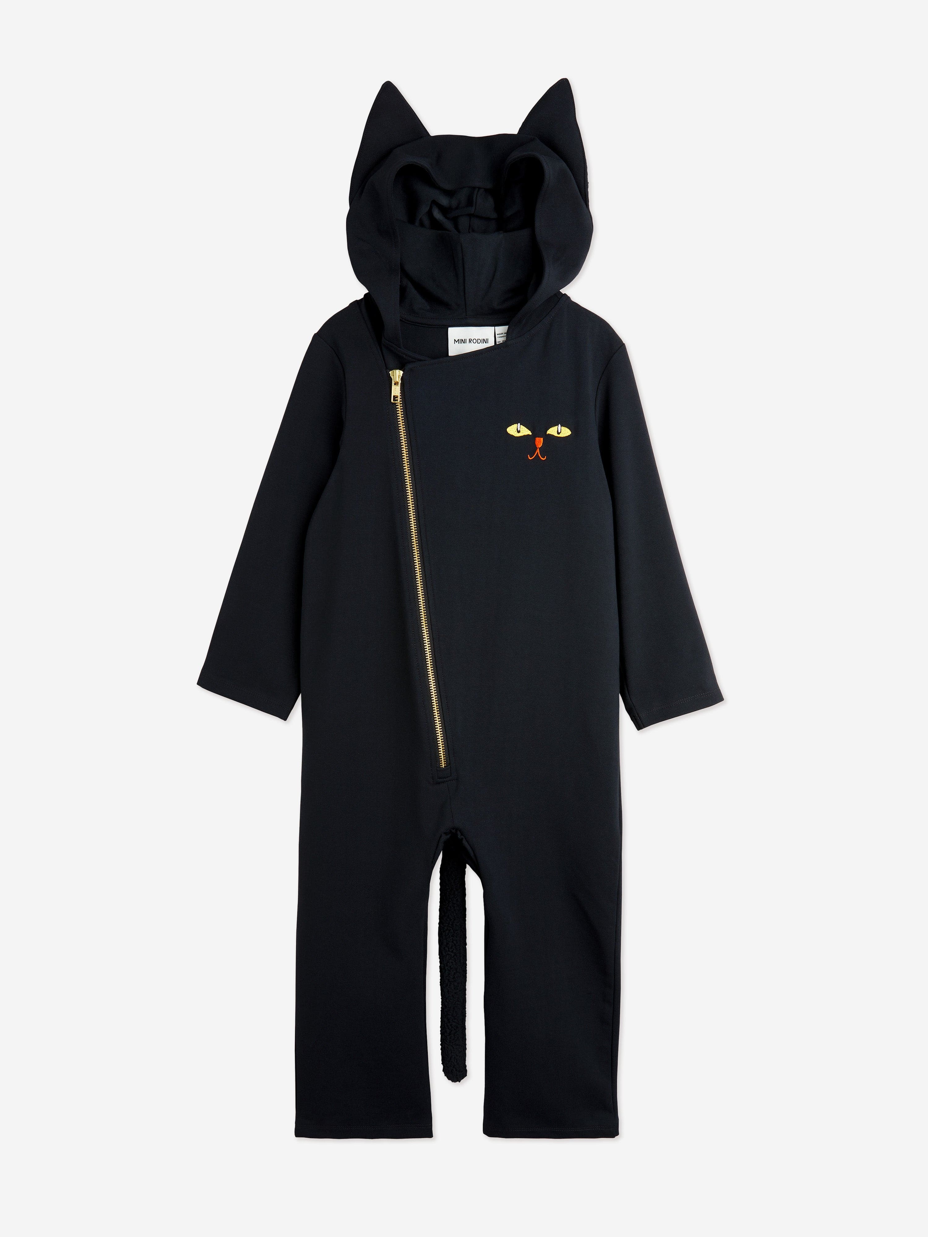 Mini Rodini Kids Catsuit Onesie in Black