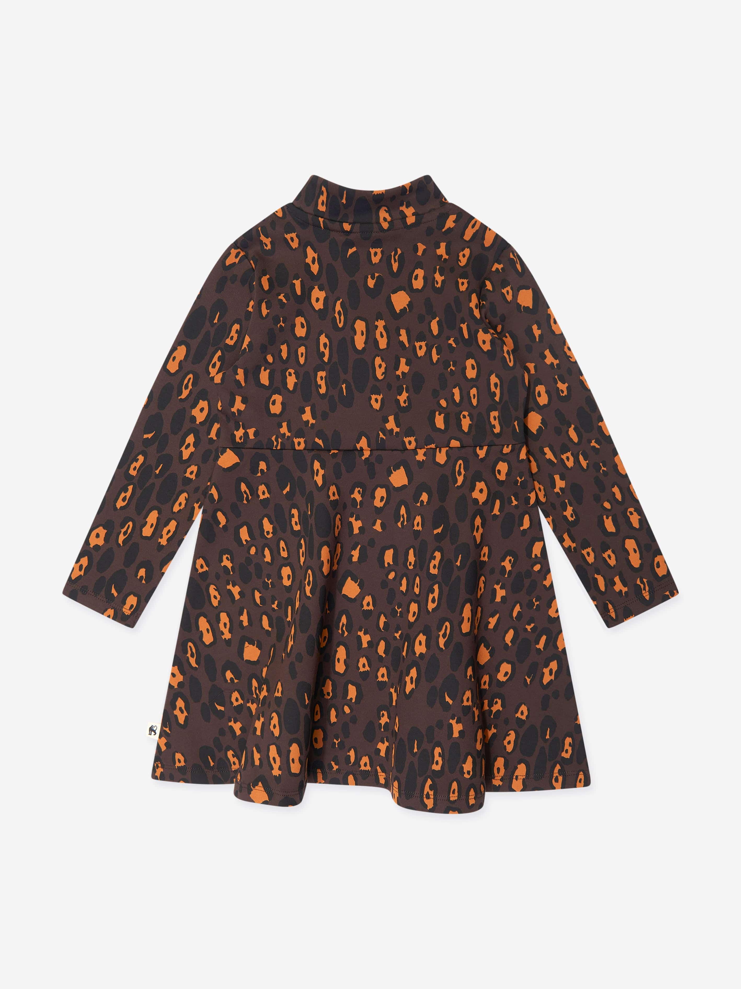 Mini Rodini Girls Leopard Print Dress in Brown