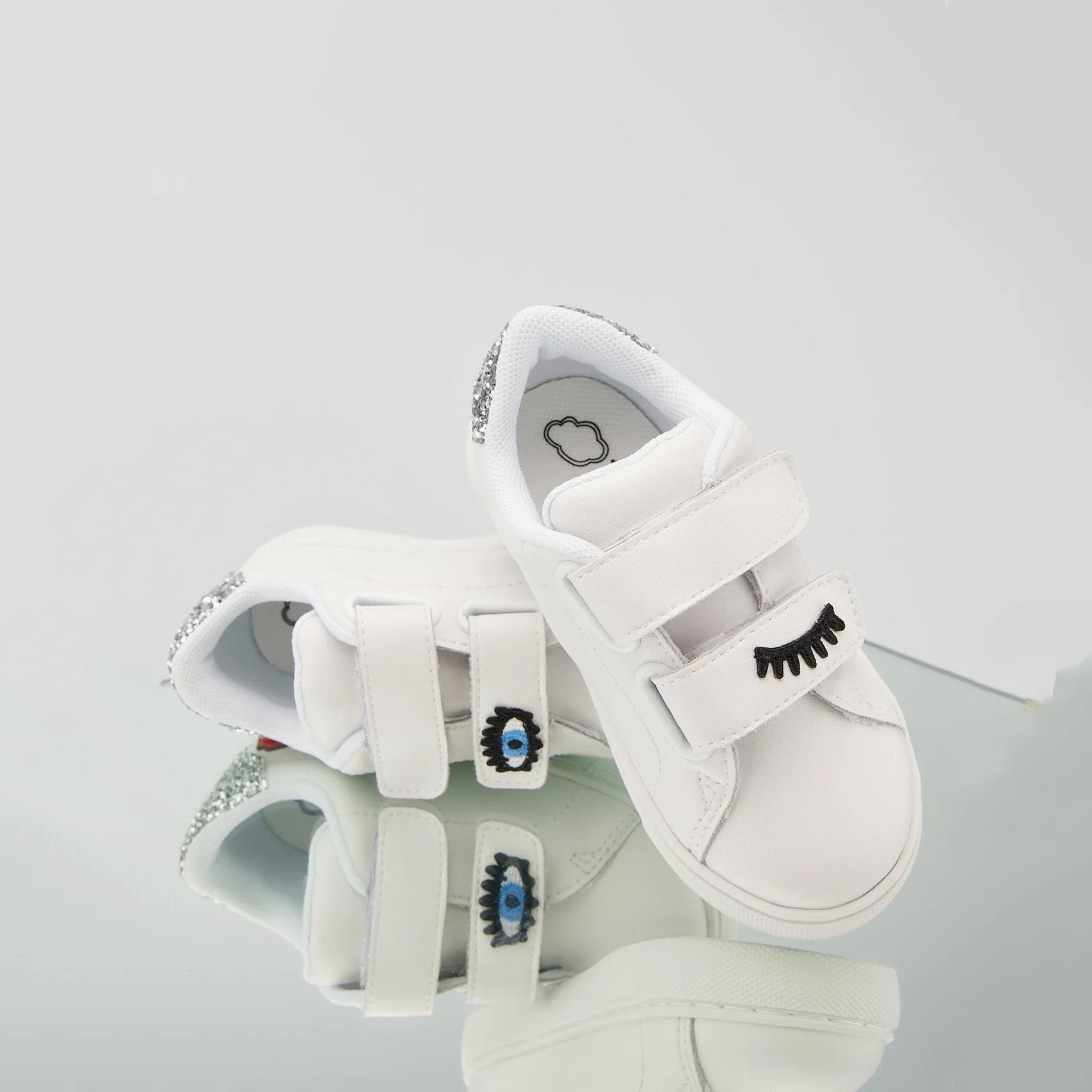 Baby Boys & Girls White Eyes Shoes