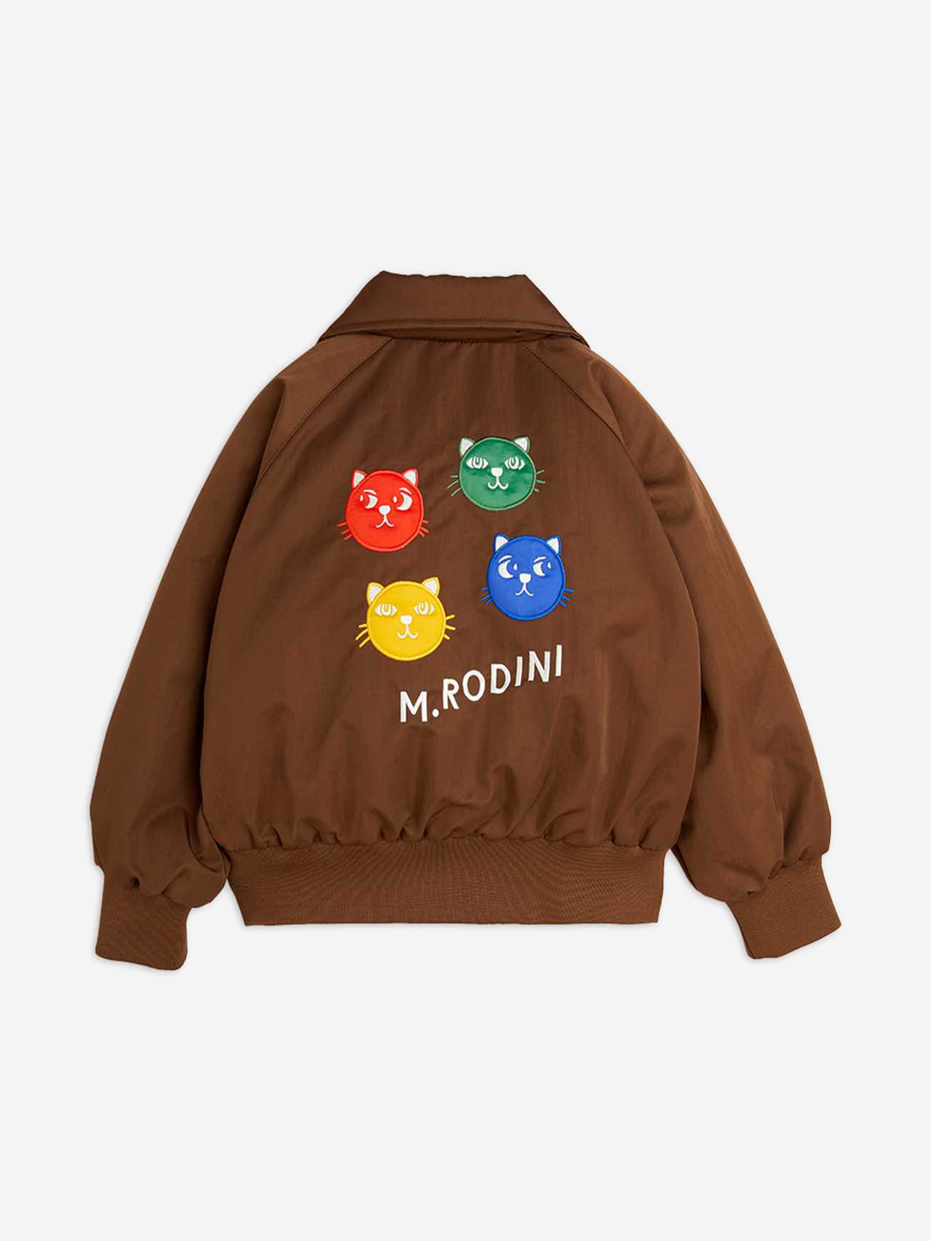 Boys Cool Cats Application Bomber Jacket in Brown
