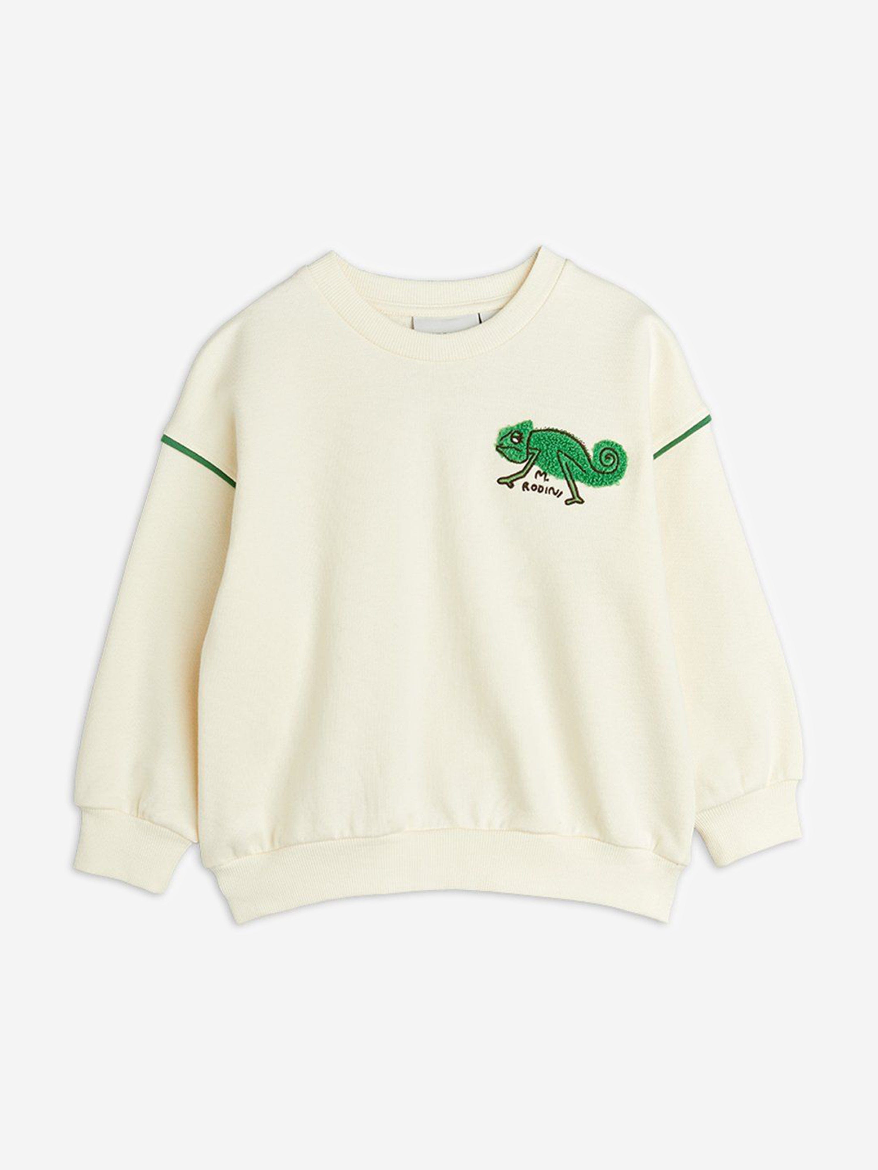 Boys Lizard Chenille Sweatshirt in Ivory