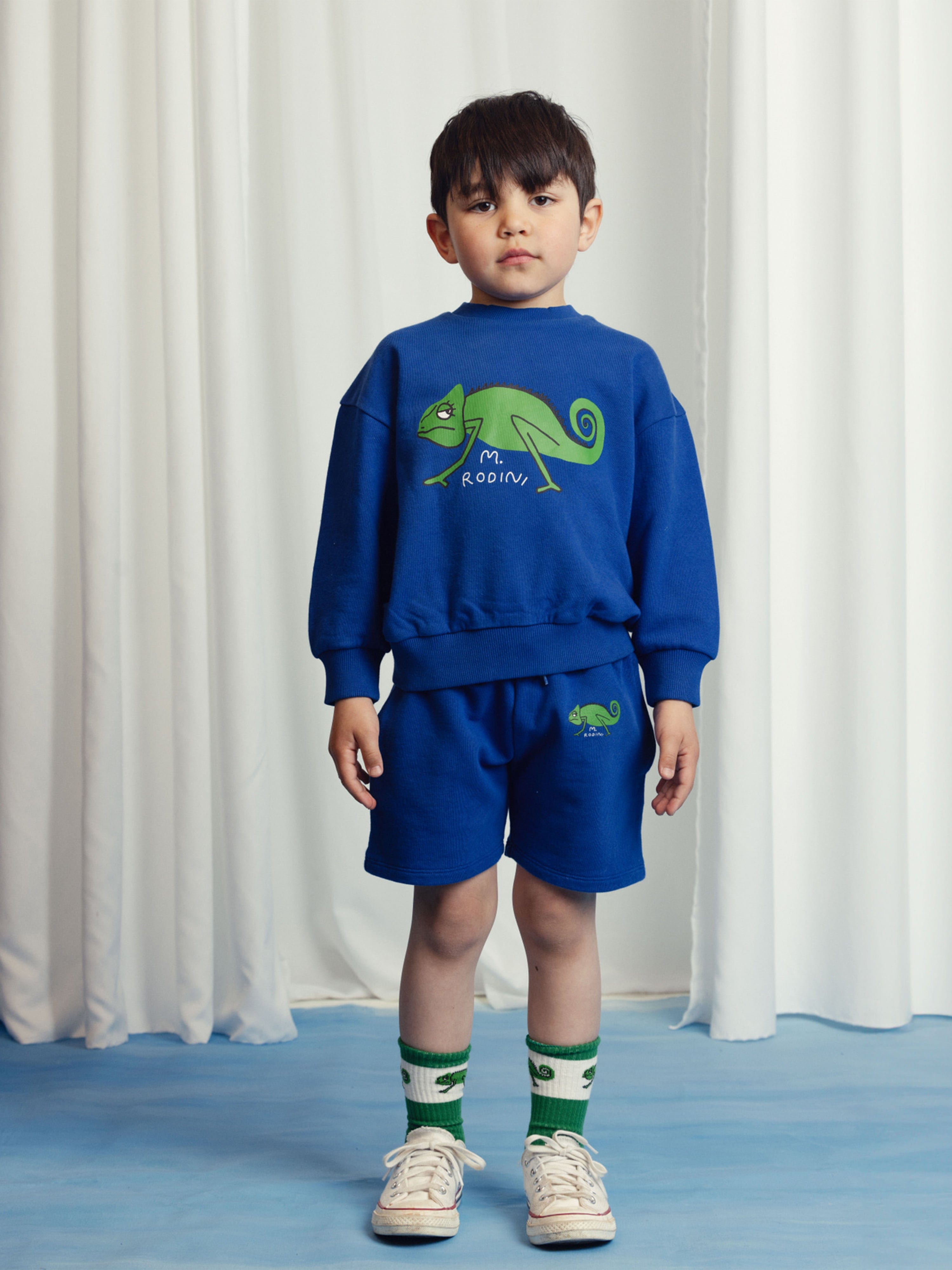 Boys Lizard Sweat Shorts in Blue