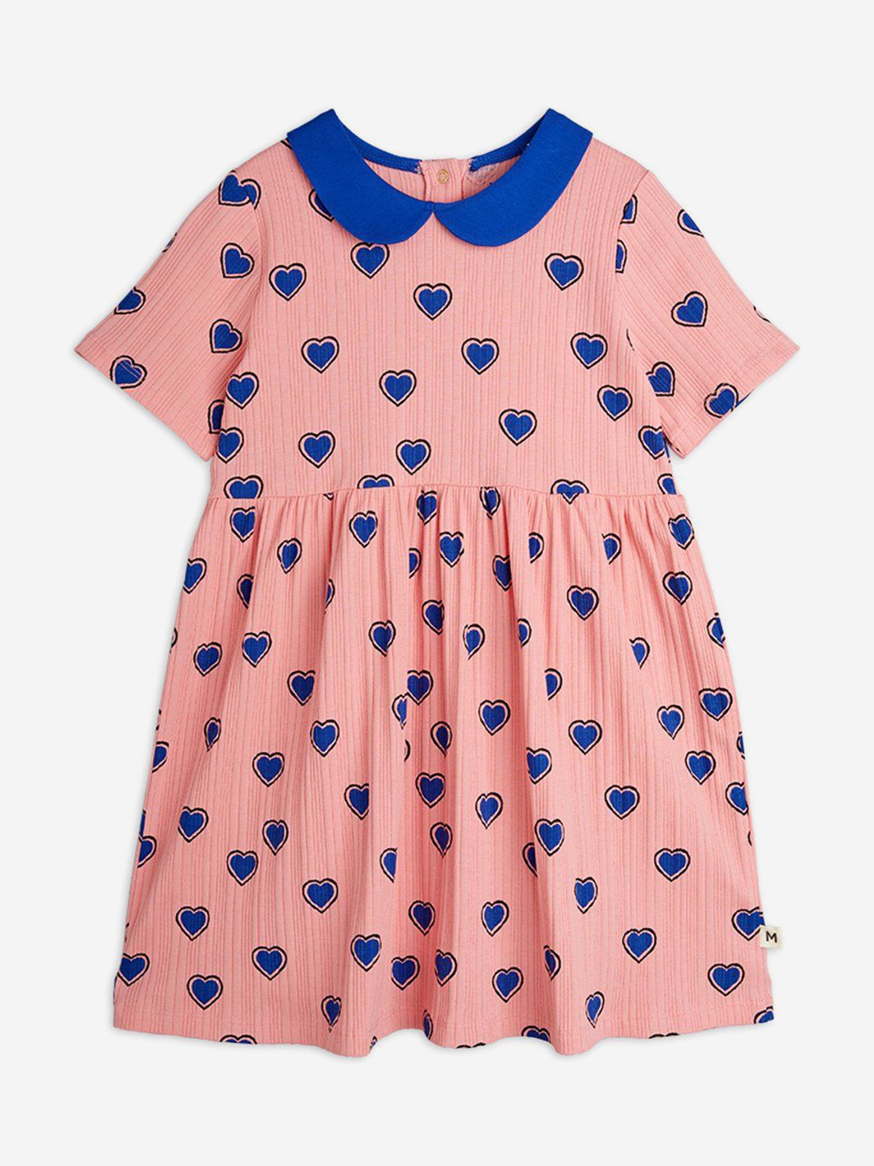 Girls Hearts AOP Dress in Pink