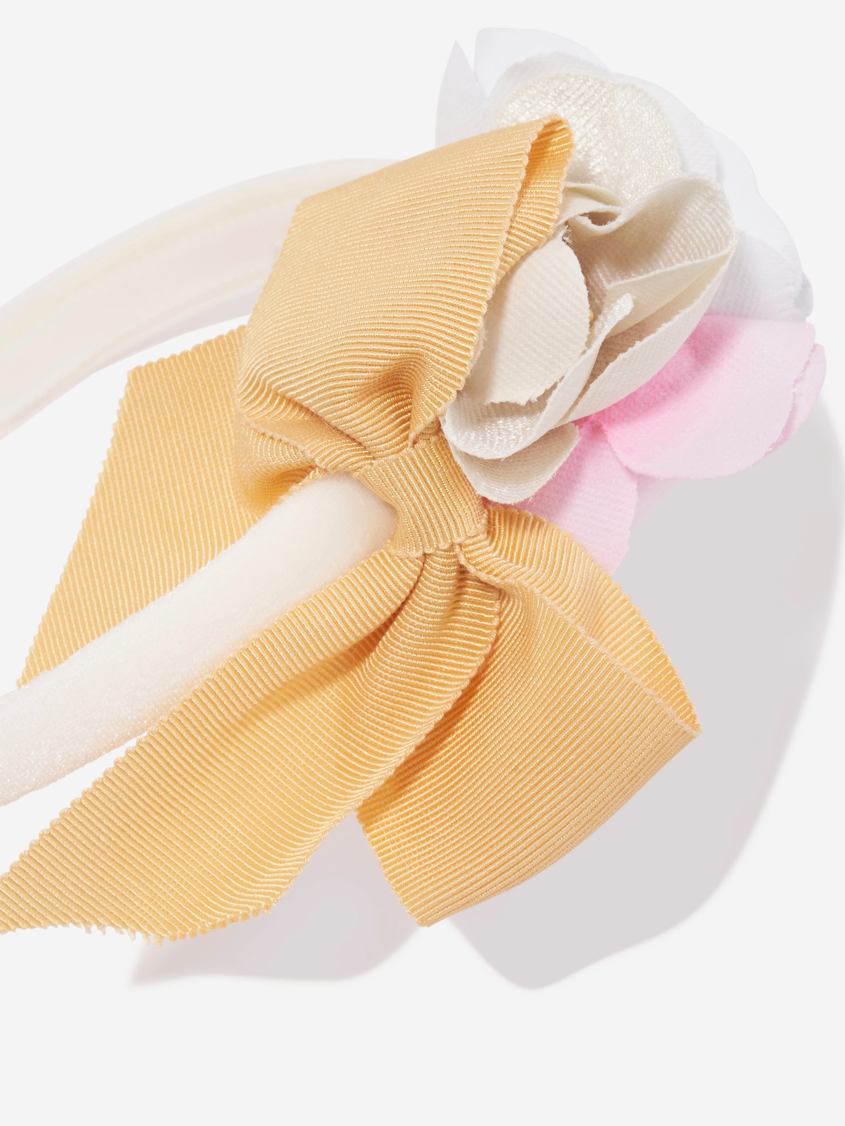Monnalisa Girls Flower Headband in White