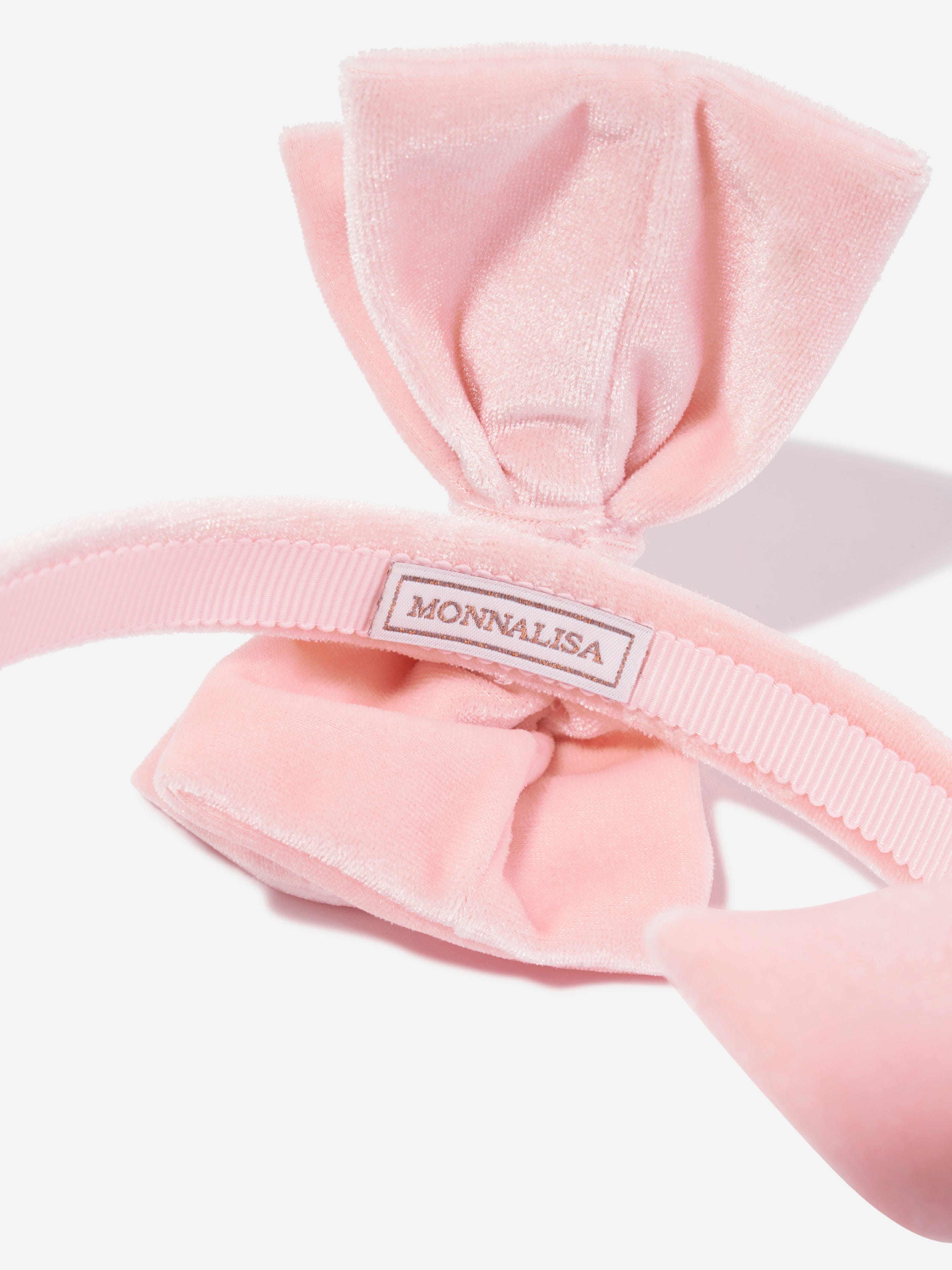Monnalisa Girls Double Rose Headband in Pink