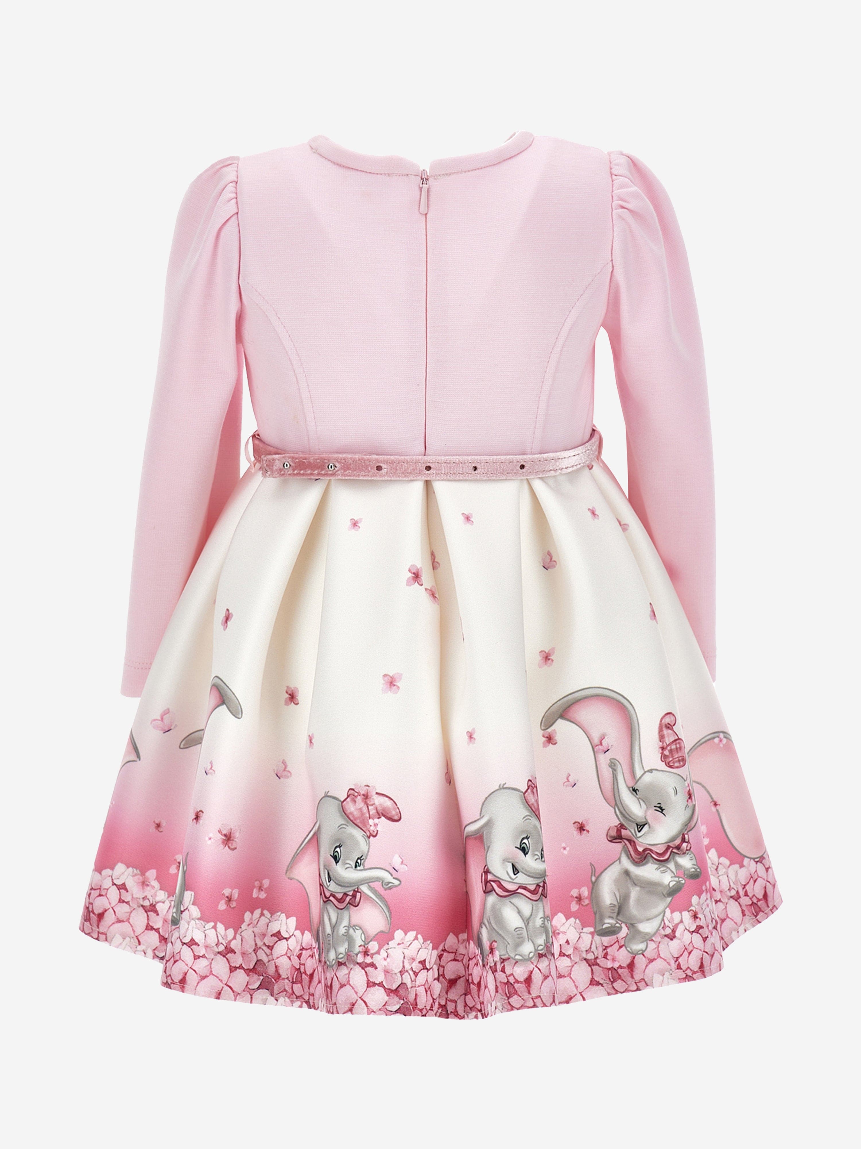 Monnalisa Baby Girls Disney Dumbo Neoprene Dress in Pink