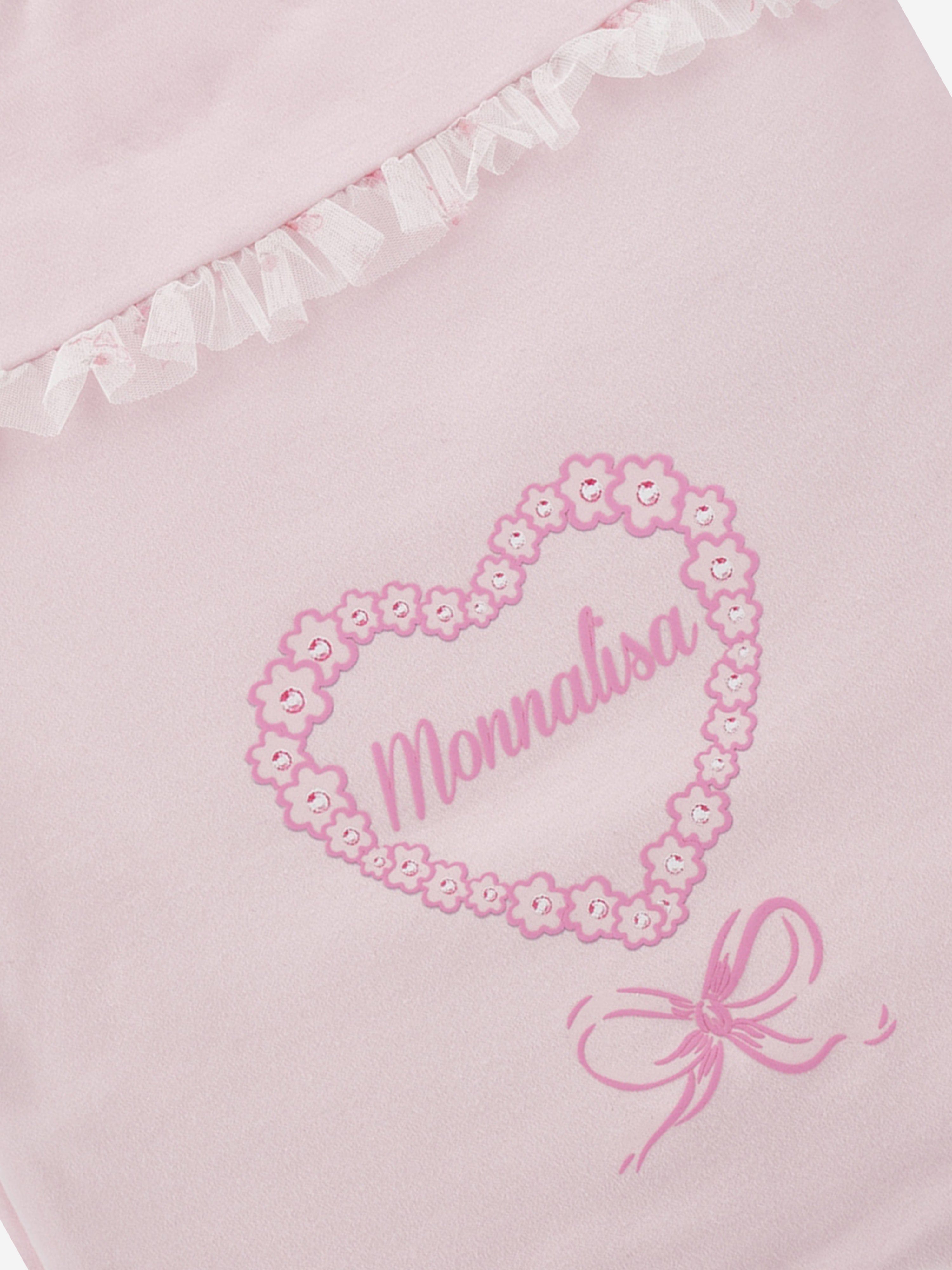 Monnalisa Baby Girls Cotton Padded Nest in Pink