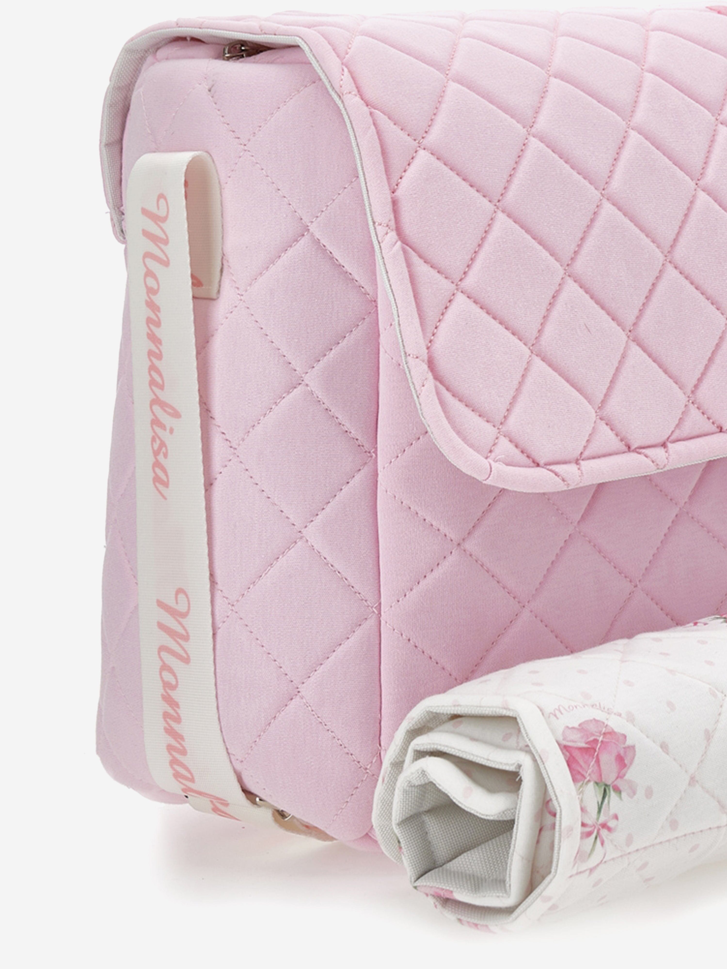 Baby Girls Quilted Rose Changing Bag in Pink (35cm)