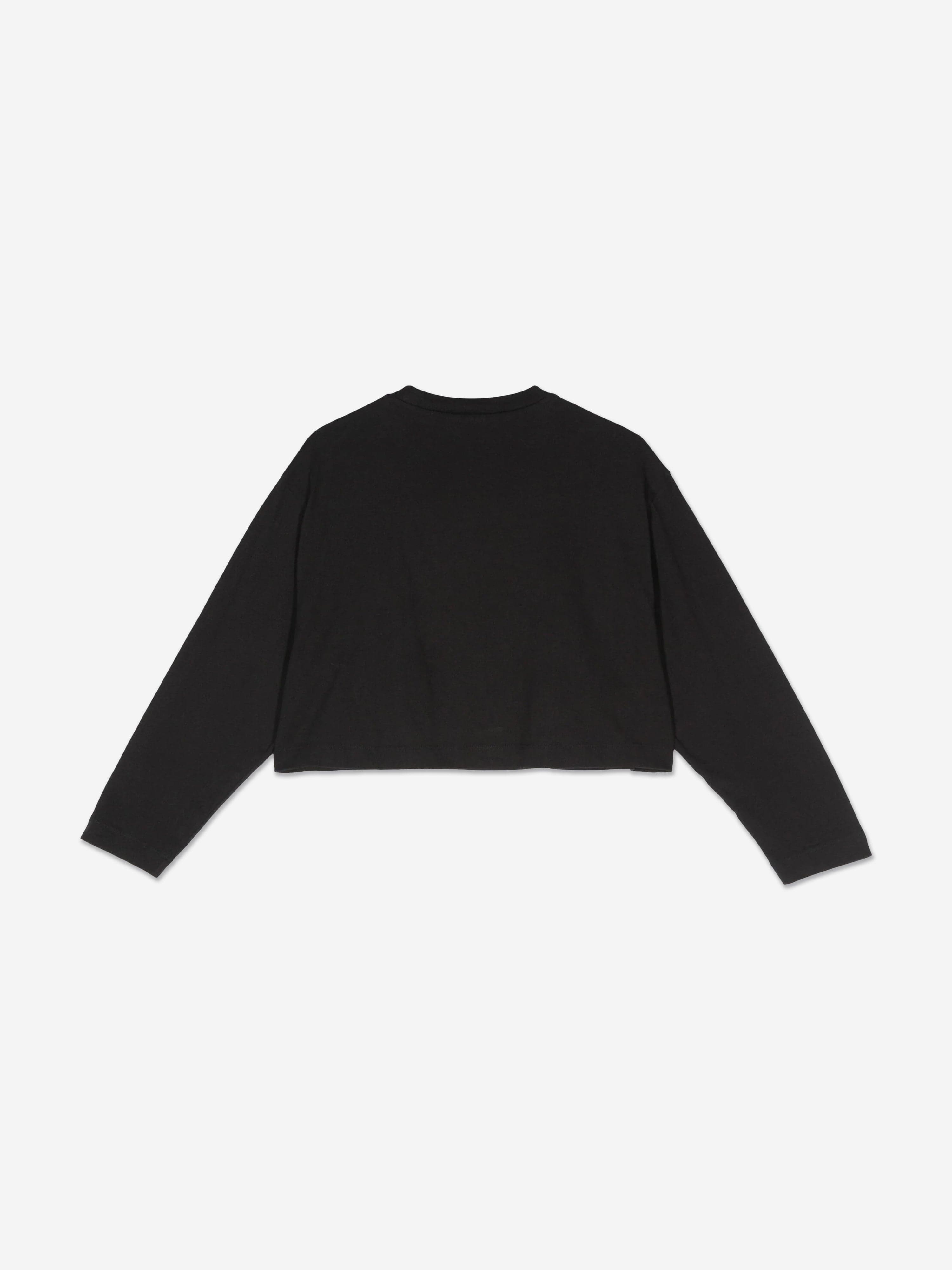 Girls Long Sleeve Logo T-Shirt in Black