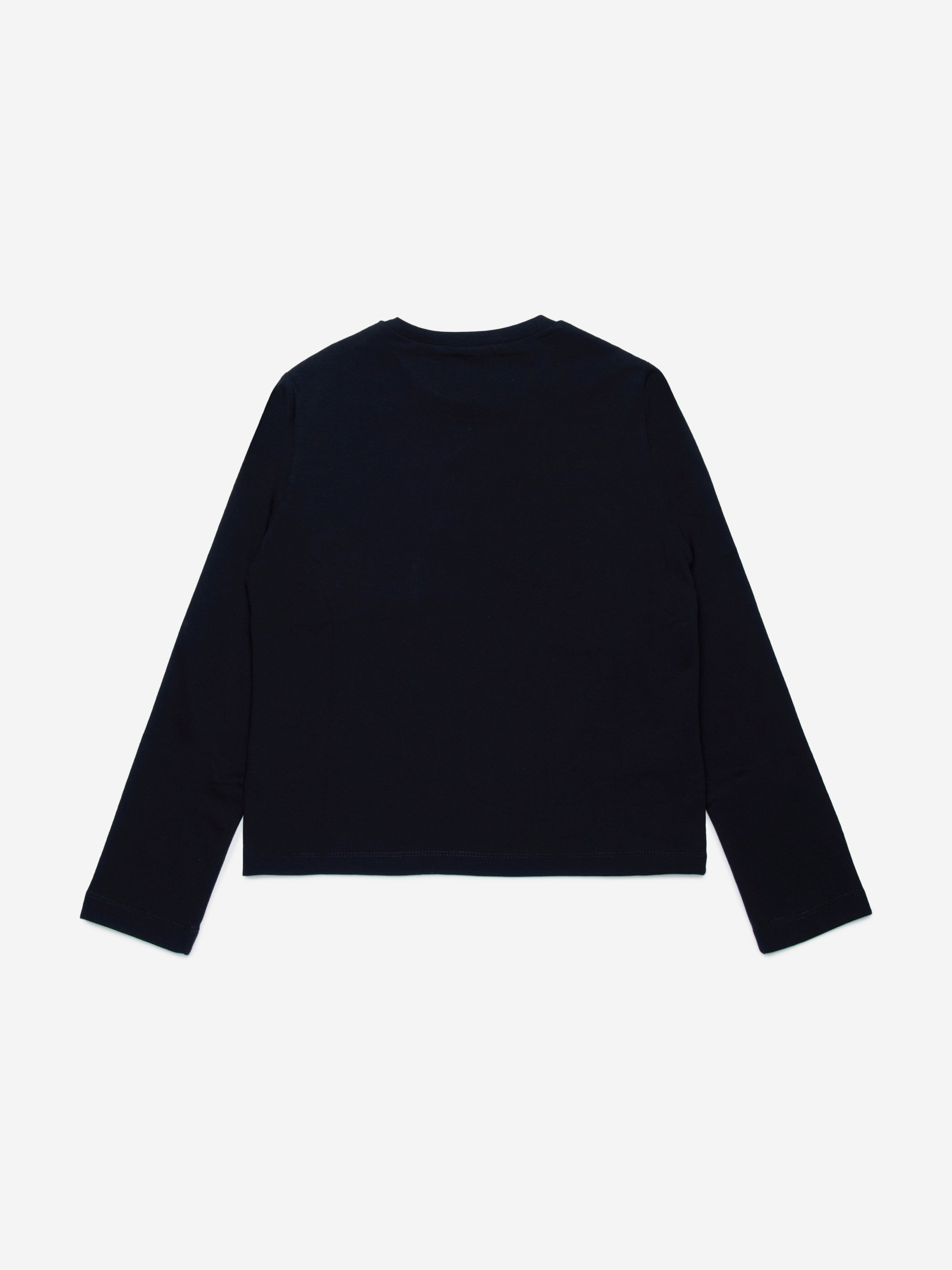 Girls Long Sleeve Logo T-Shirt in Black