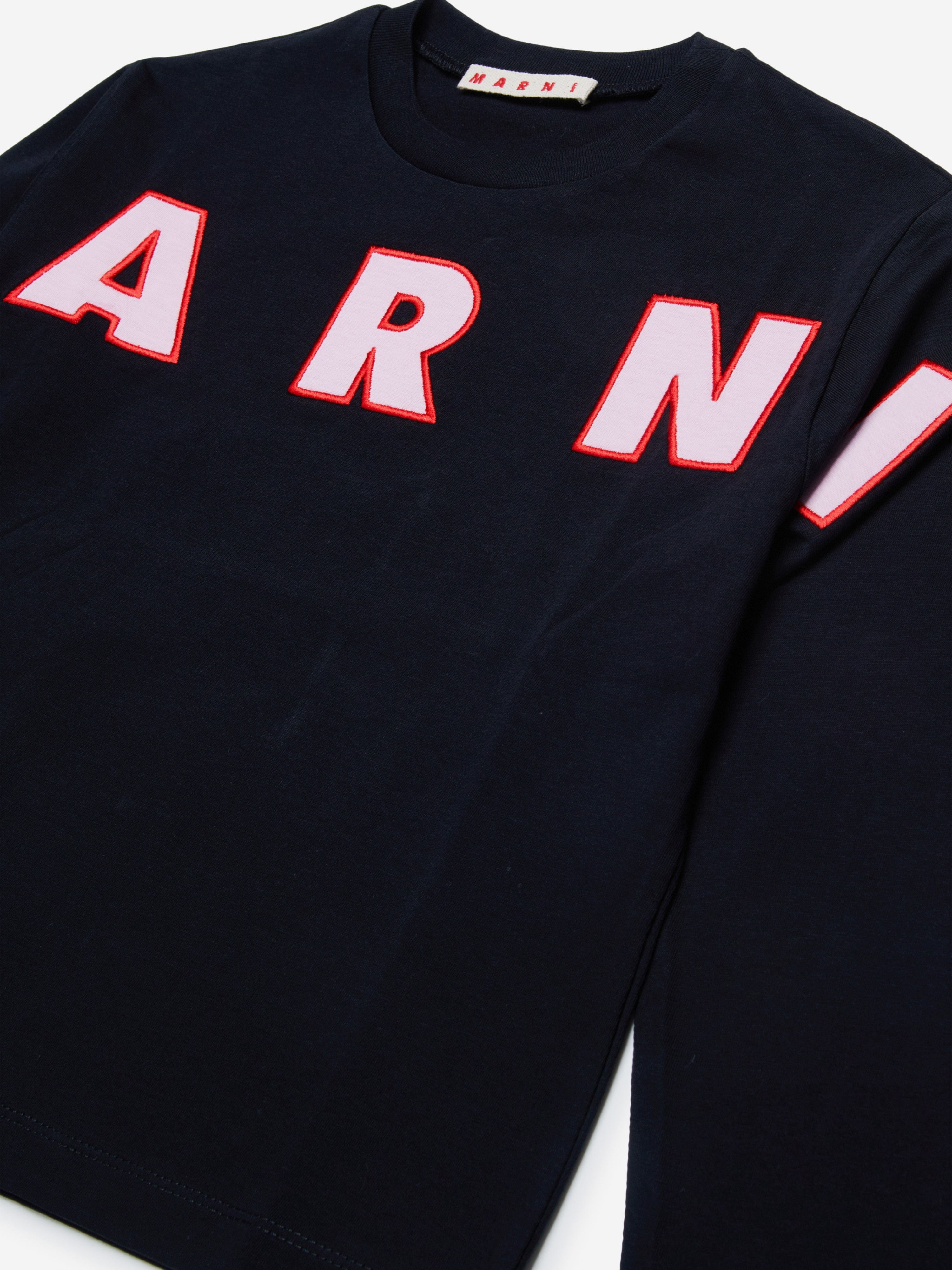 Girls Long Sleeve Logo T-Shirt in Black