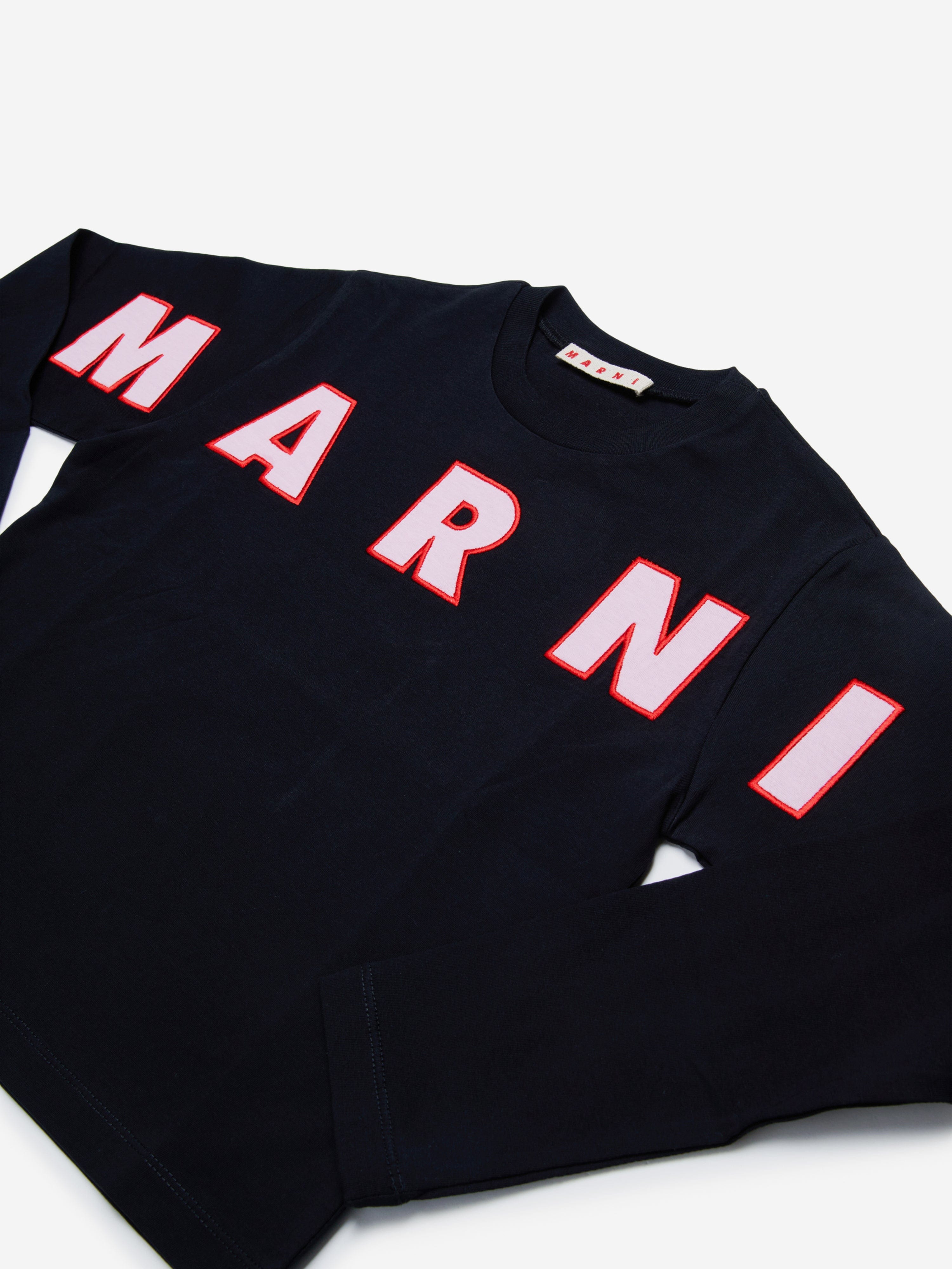 Girls Long Sleeve Logo T-Shirt in Black
