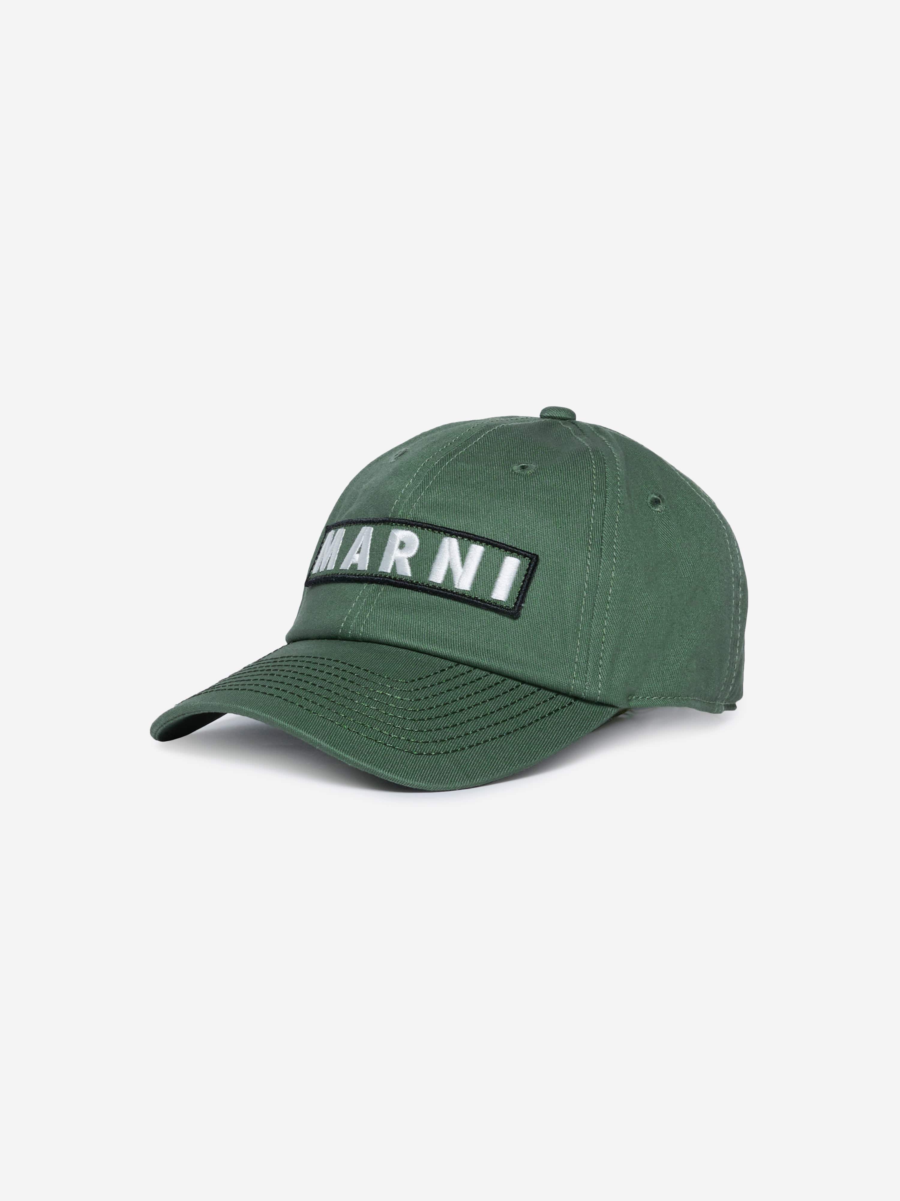 MARNI Kids Logo Cap in Green