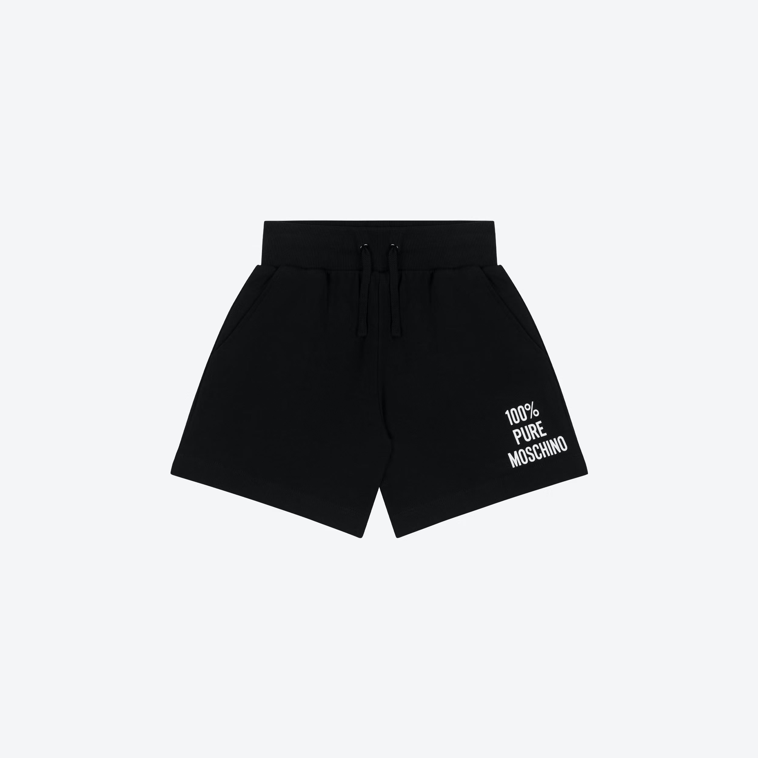 Girls Black Logo Cotton Shorts