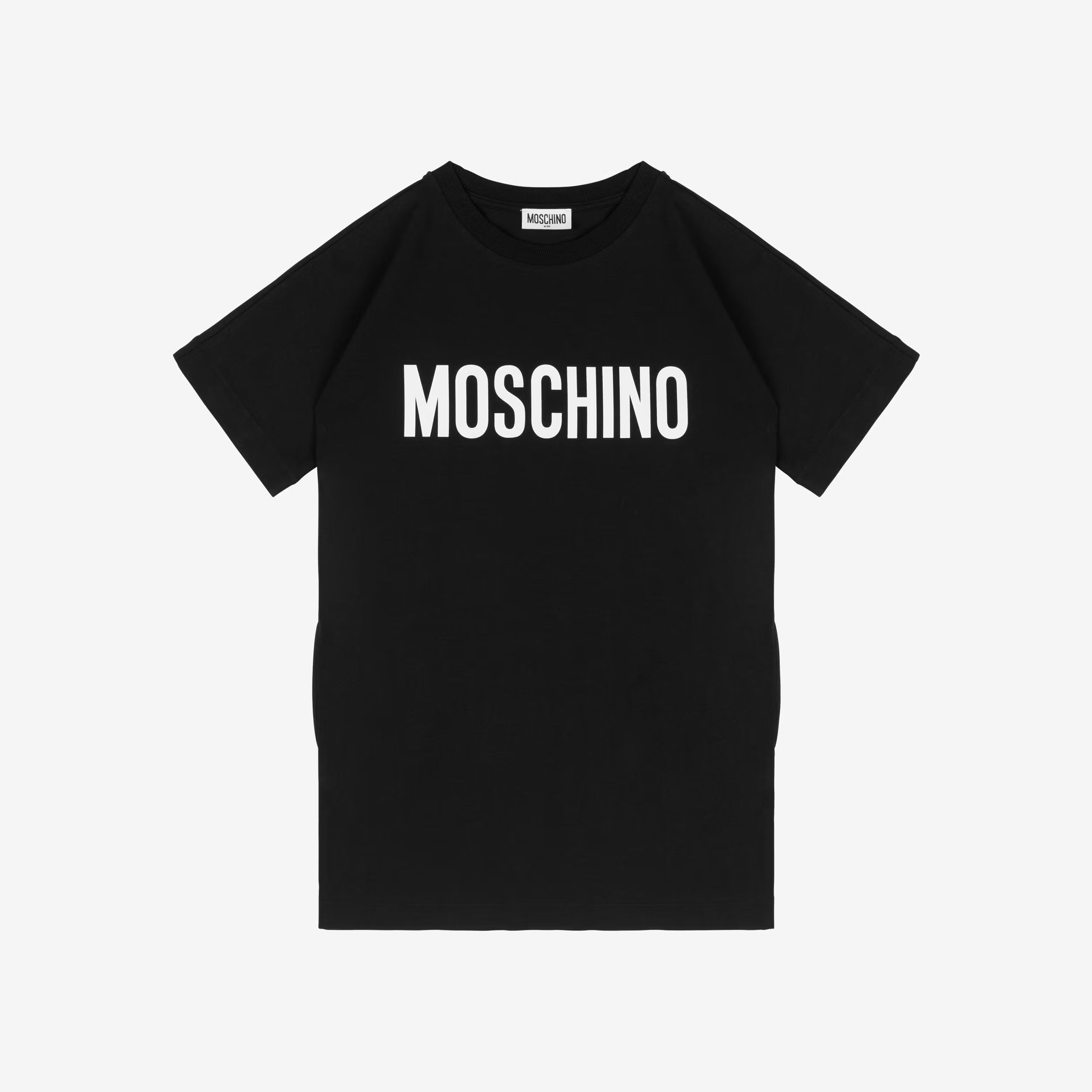 Girls Black Logo Cotton Dress