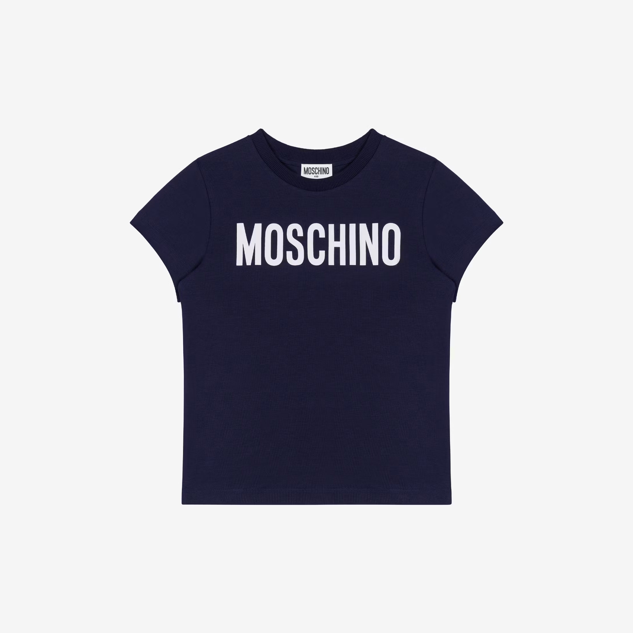 Boys & Girls Navy Logo Cotton T-Shirt