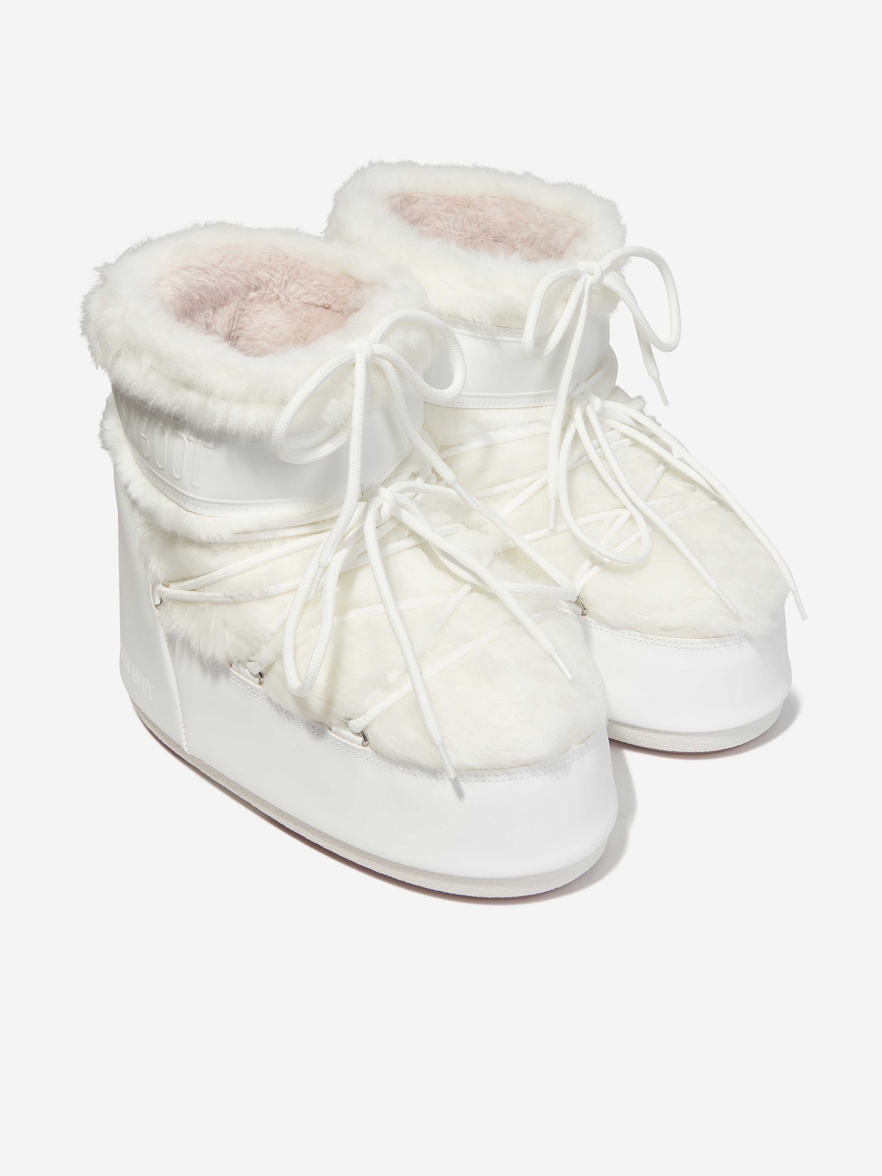 Kids Icon Lowo Faux Fur Snow Boots in White