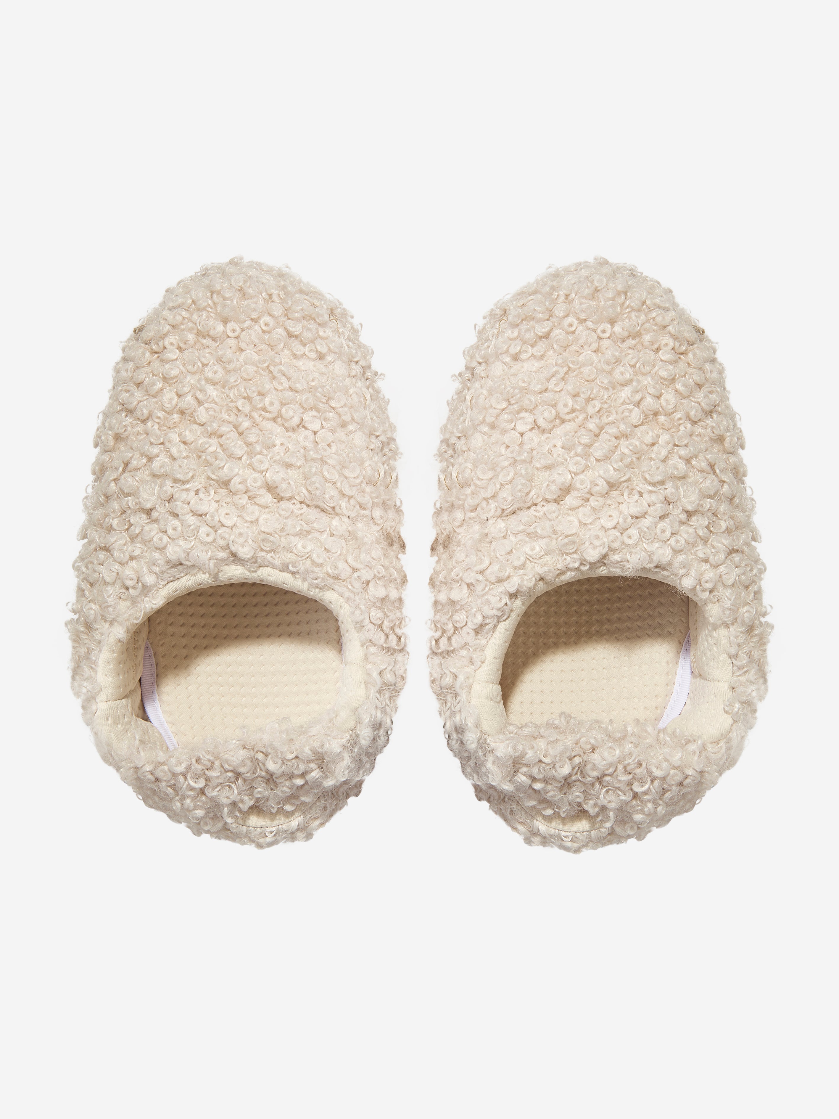Kids Faux Curly Sandals in Ivory