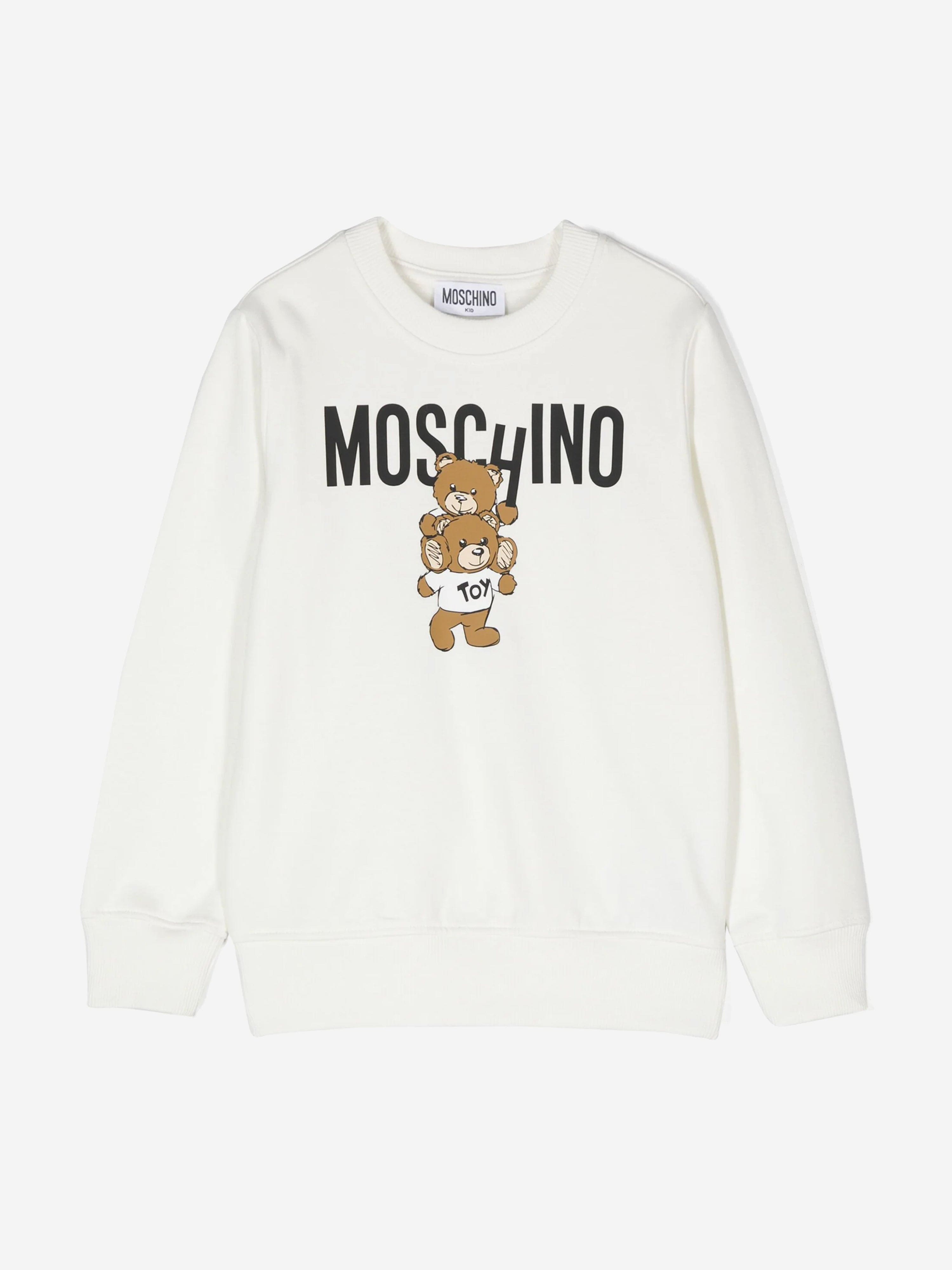 Moschino Kids Bear Logo Sweatshirt in Ivory