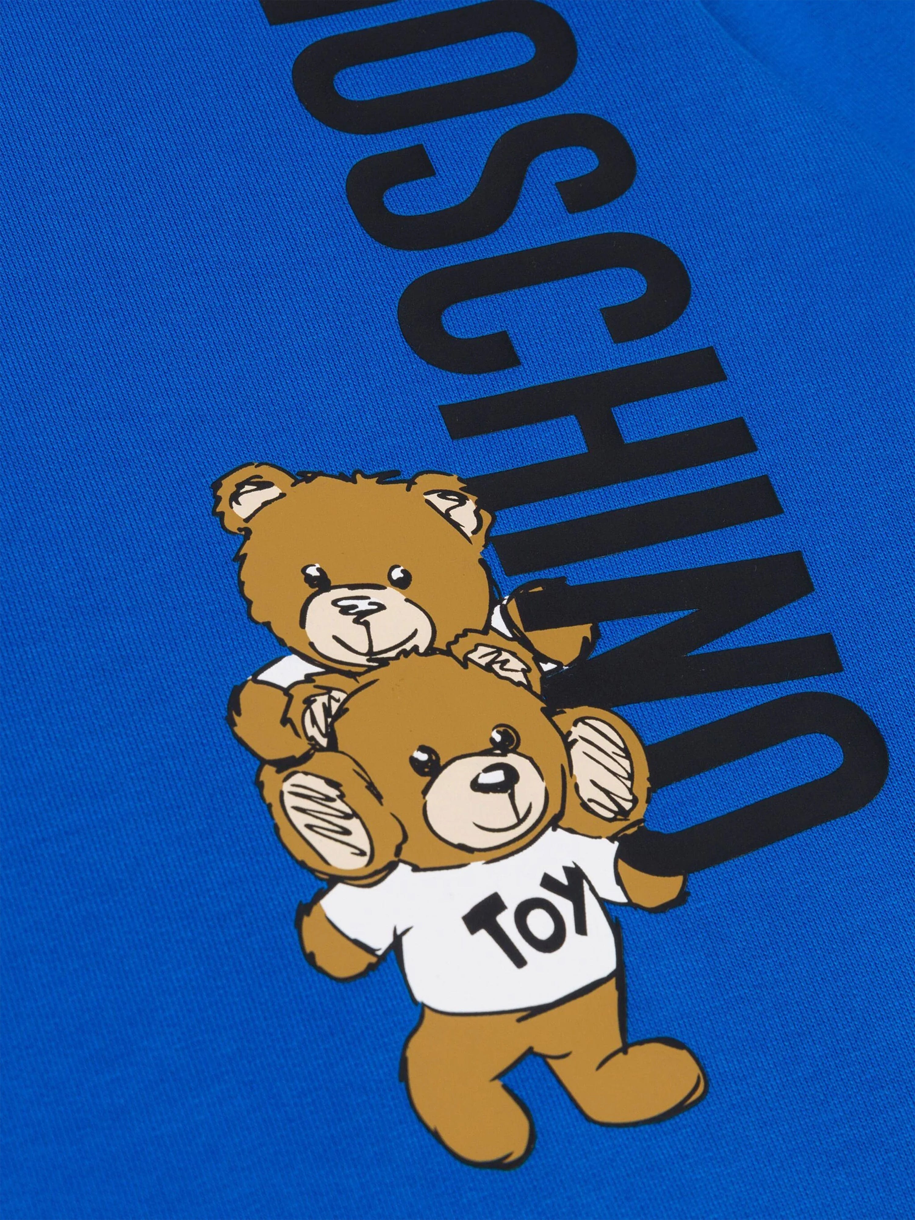 Moschino Kids Teddy Bear Logo Sweatshirt in Blue