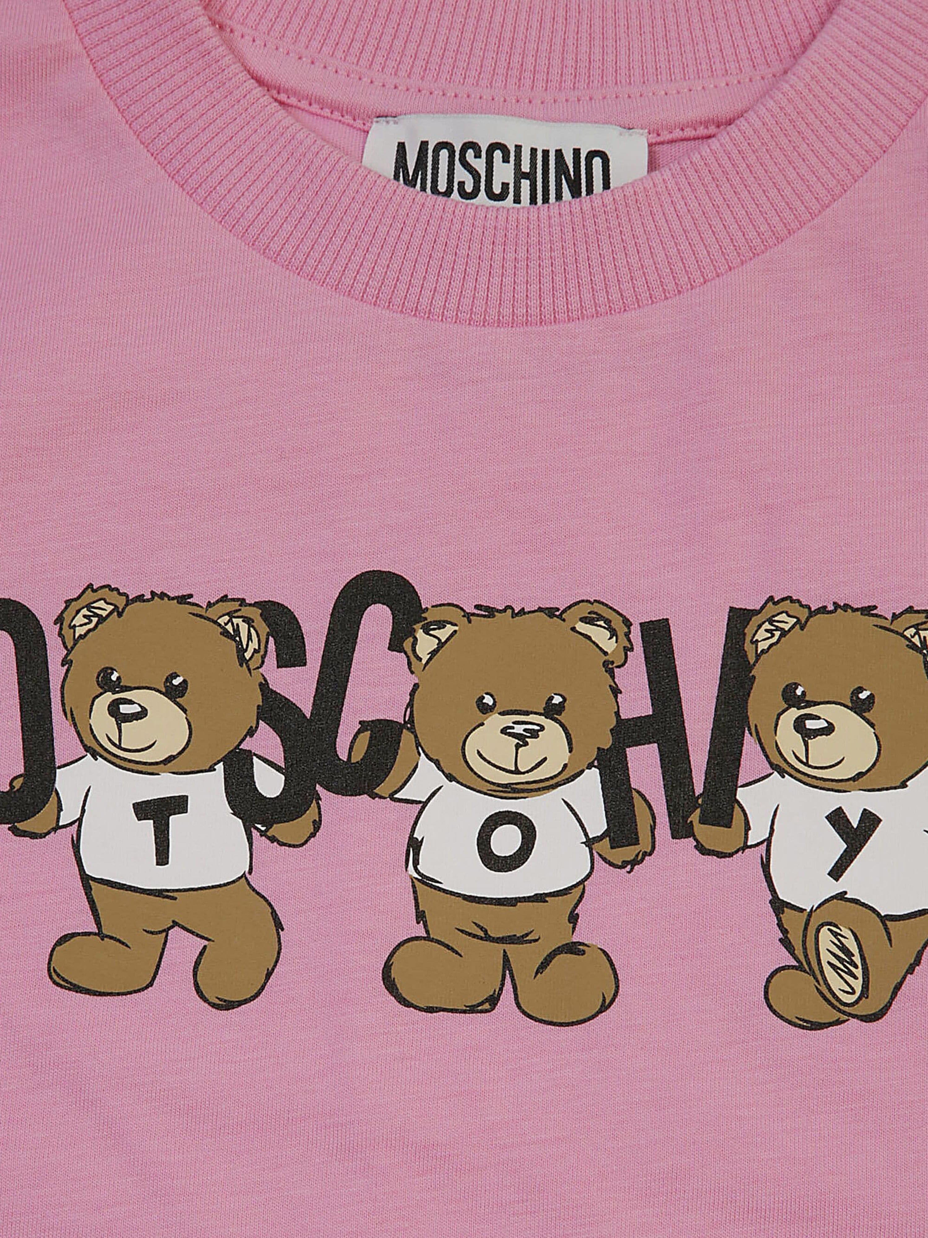 Girls Teddy Bear Logo T-Shirt in Pink