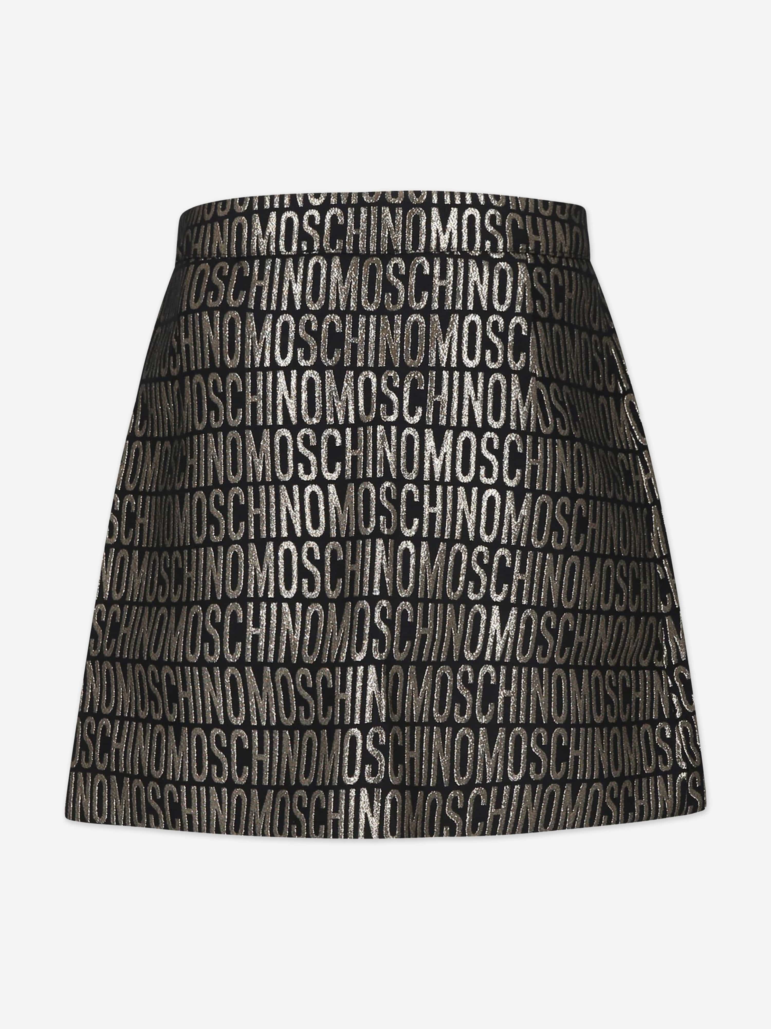 Moschino Girls Logo Skirt in Gold