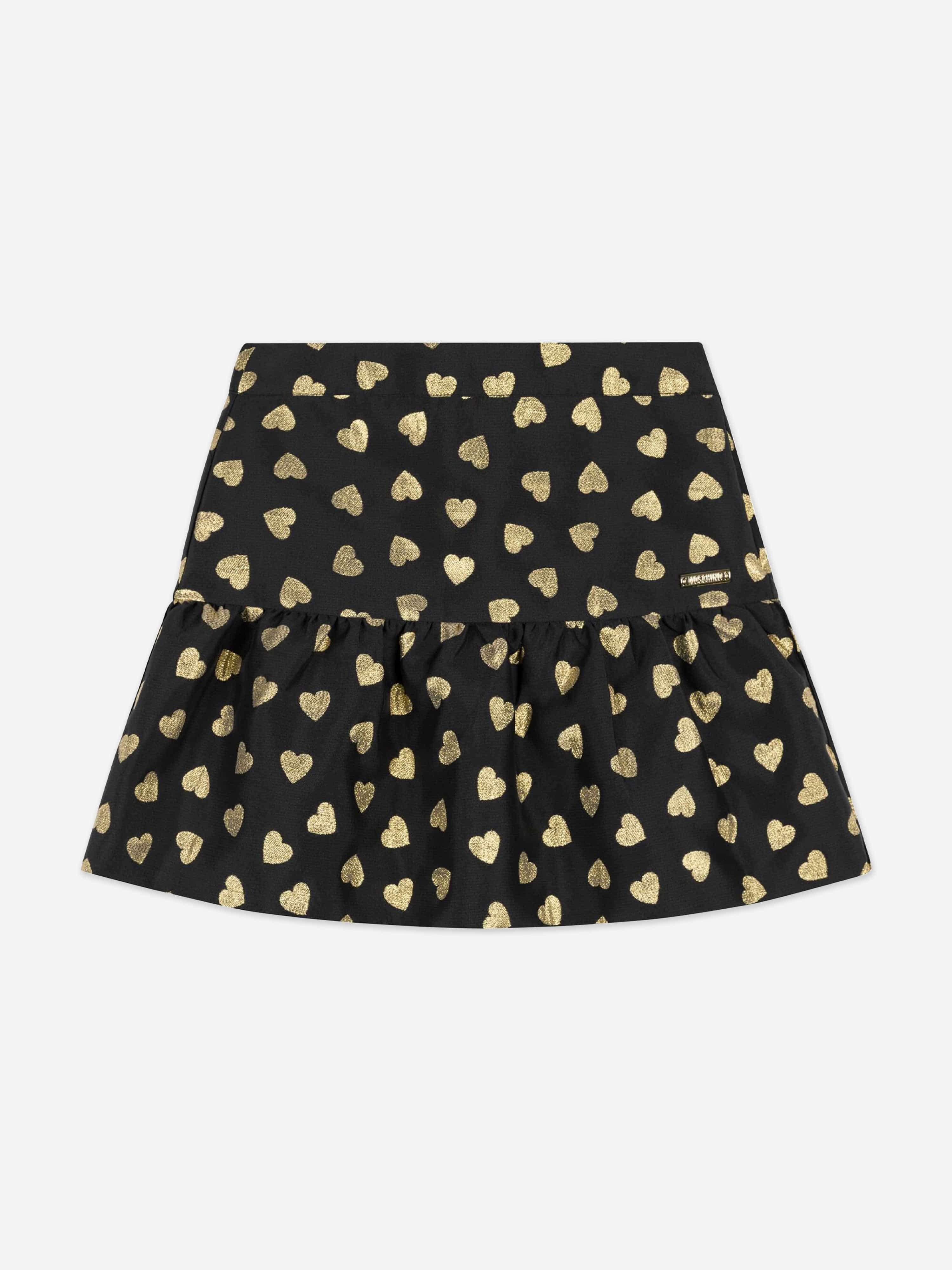 Girls Hearts Skirt in Black