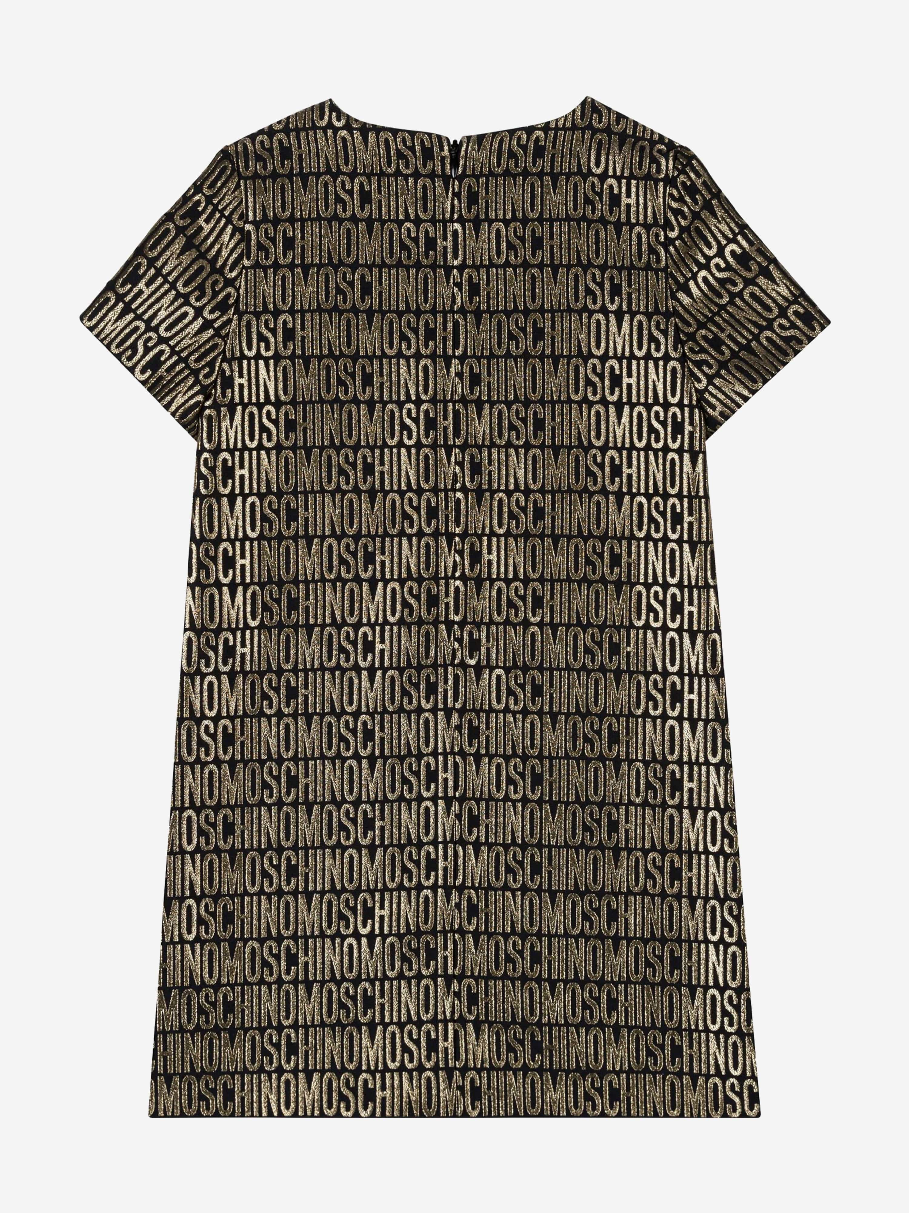 Girls Logo Dress in Gold