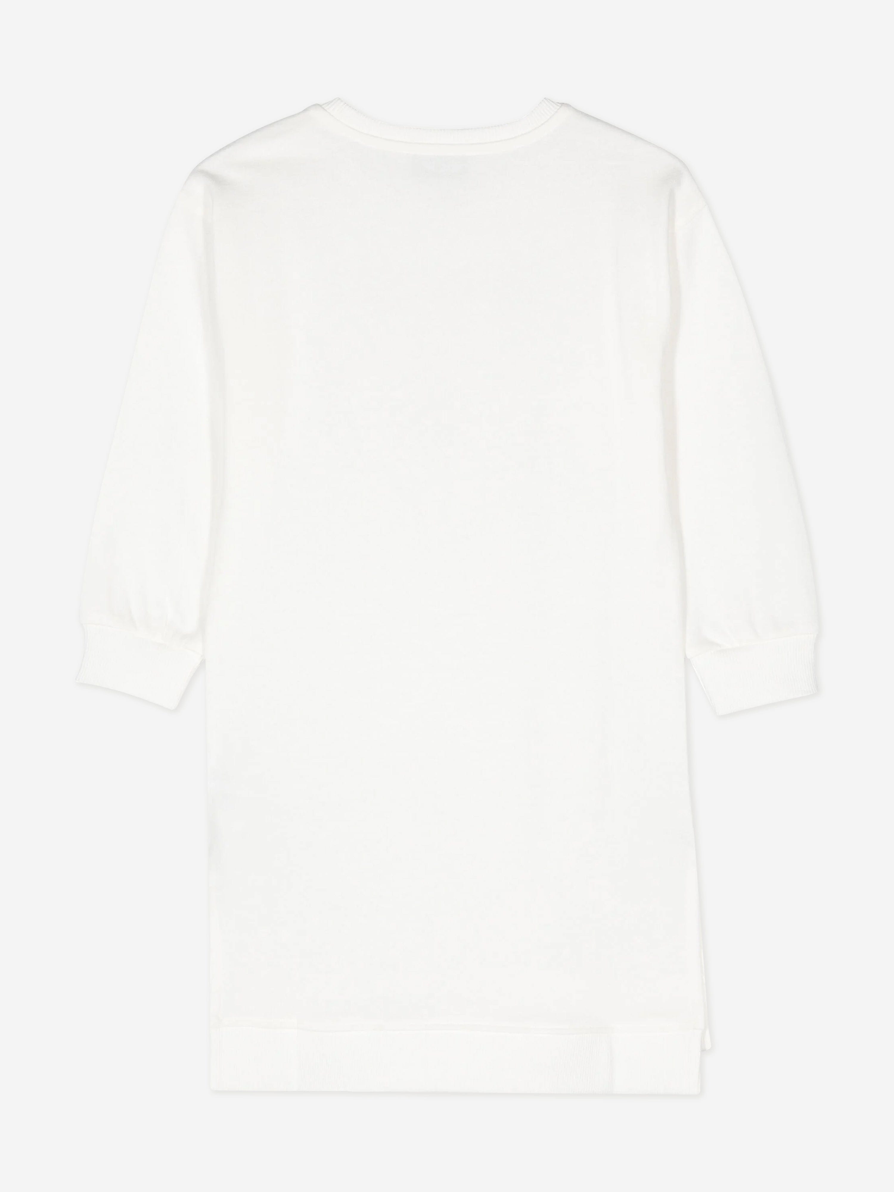 Girls Bear Logo Sweater Dress in Ivory