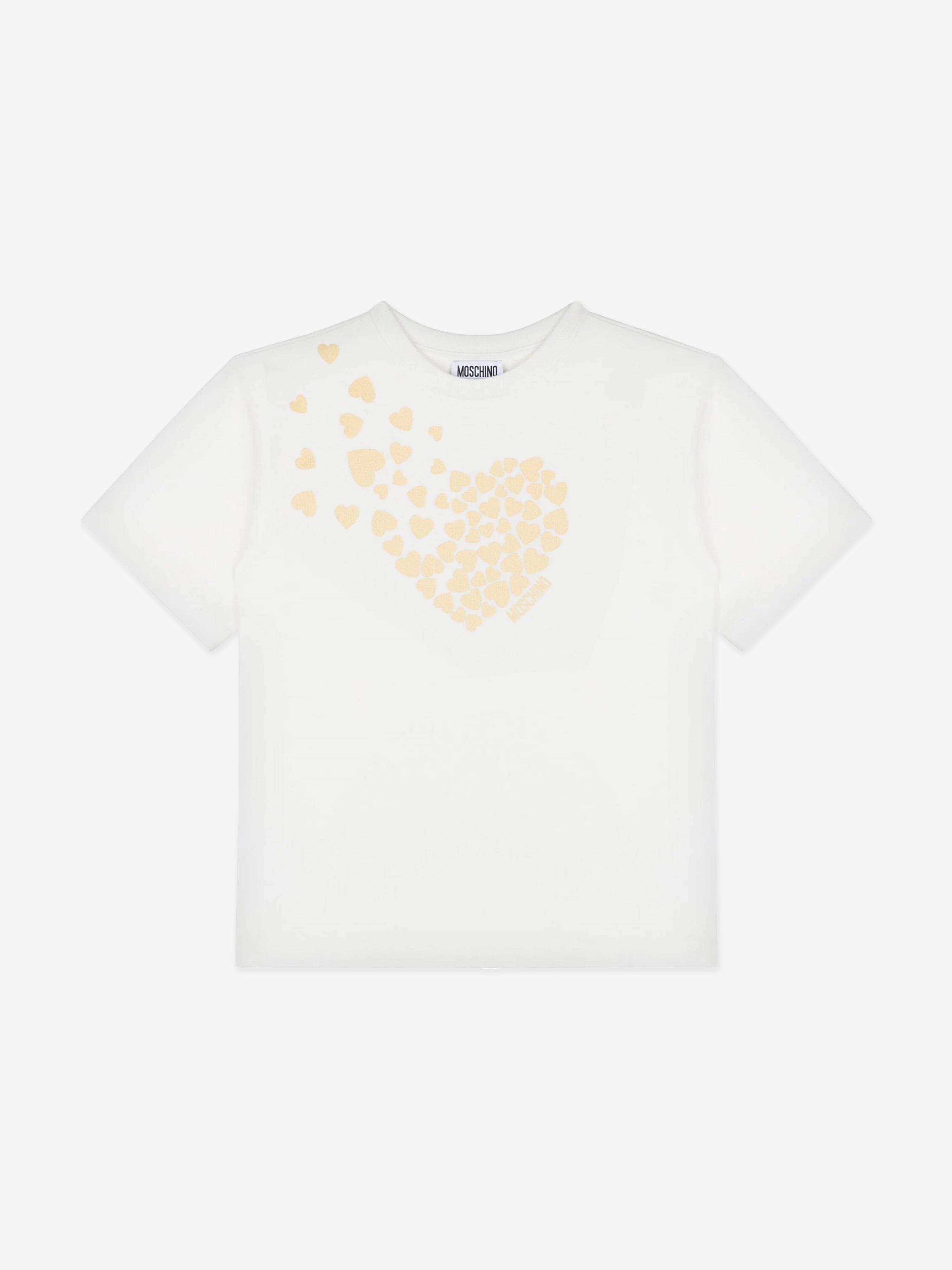 Girls Heart Logo T-Shirt in Ivory