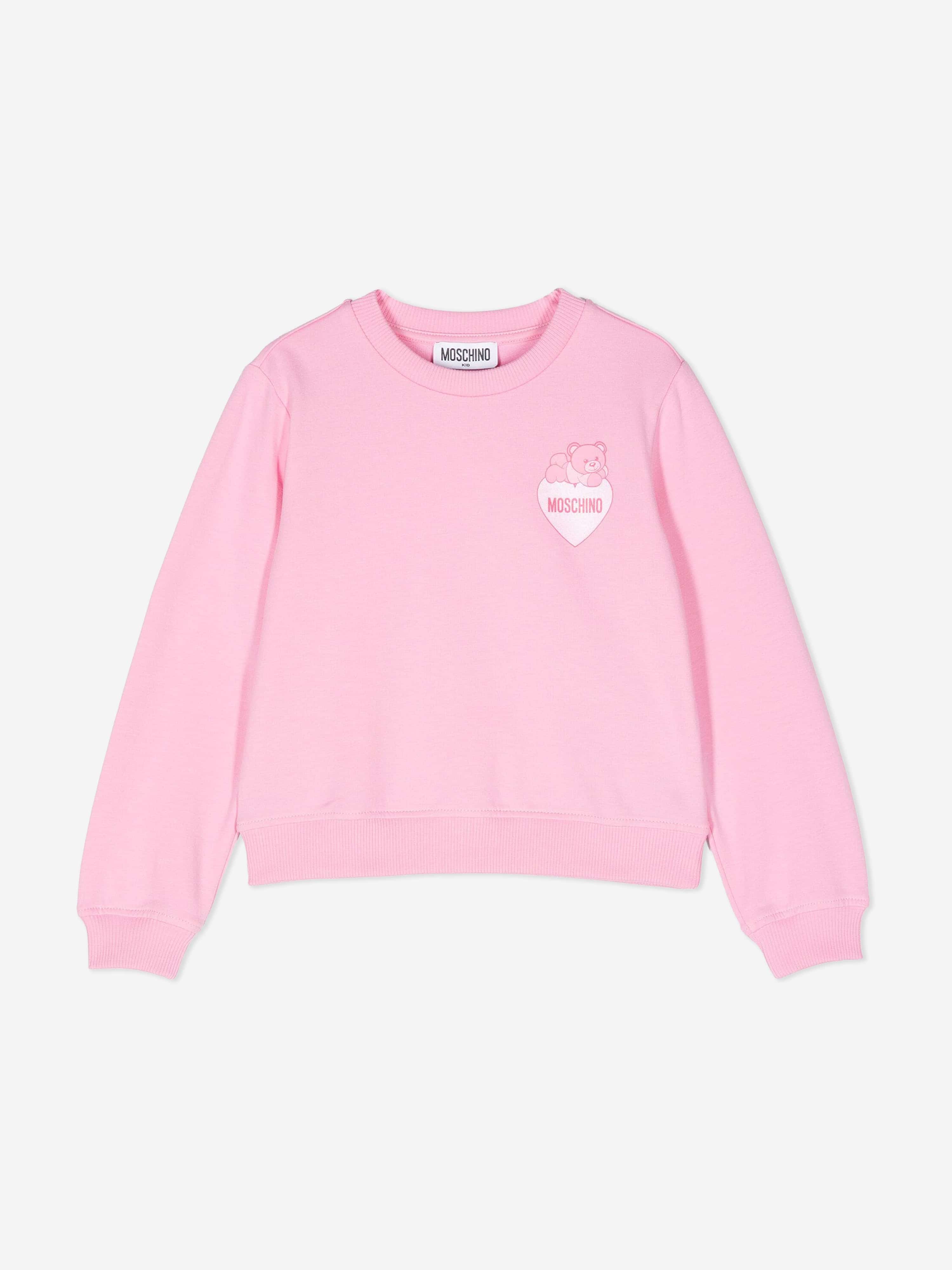 Girls Bear Heart Logo Sweatshirt in Pink