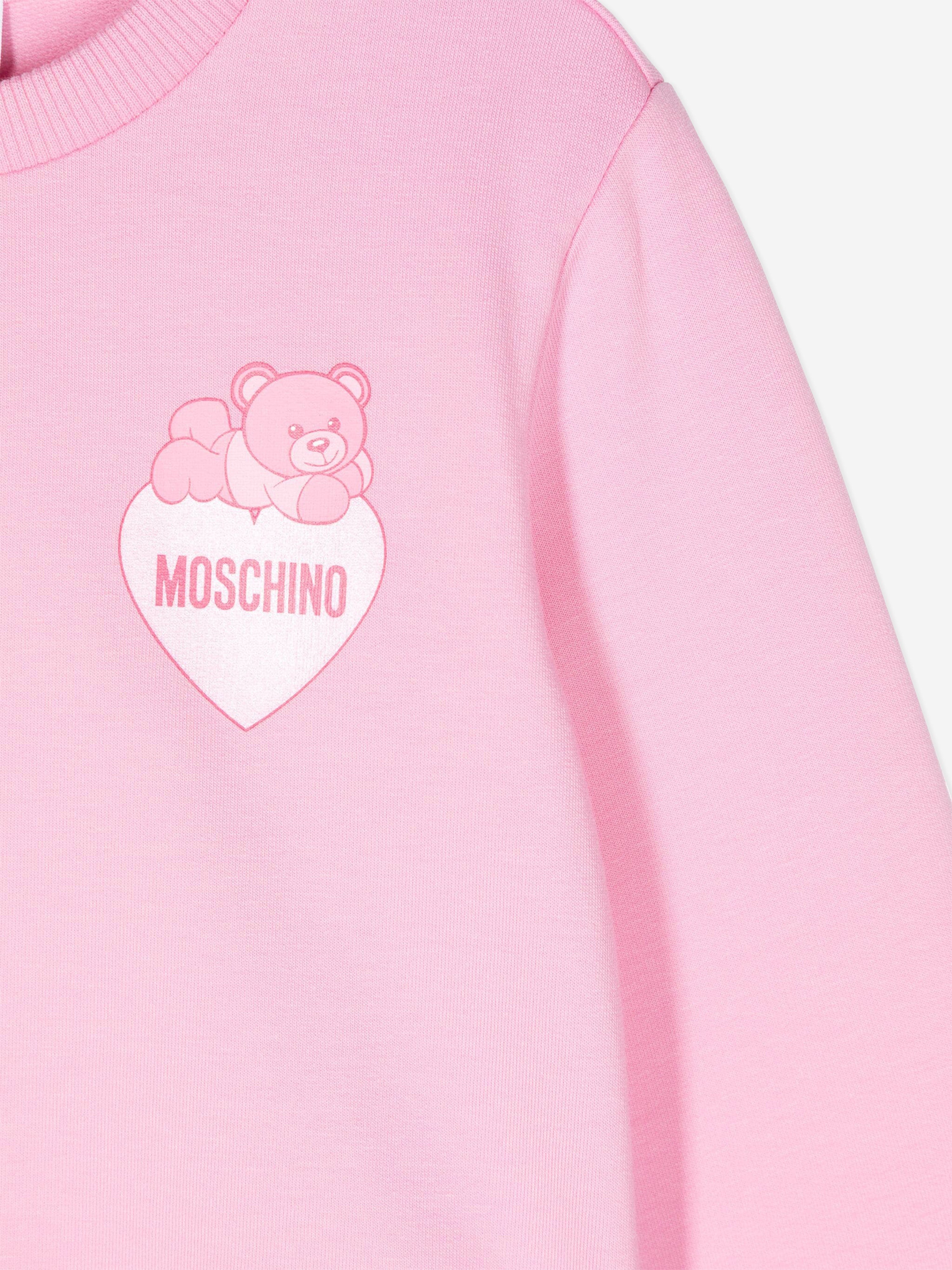 Girls Bear Heart Logo Sweatshirt in Pink
