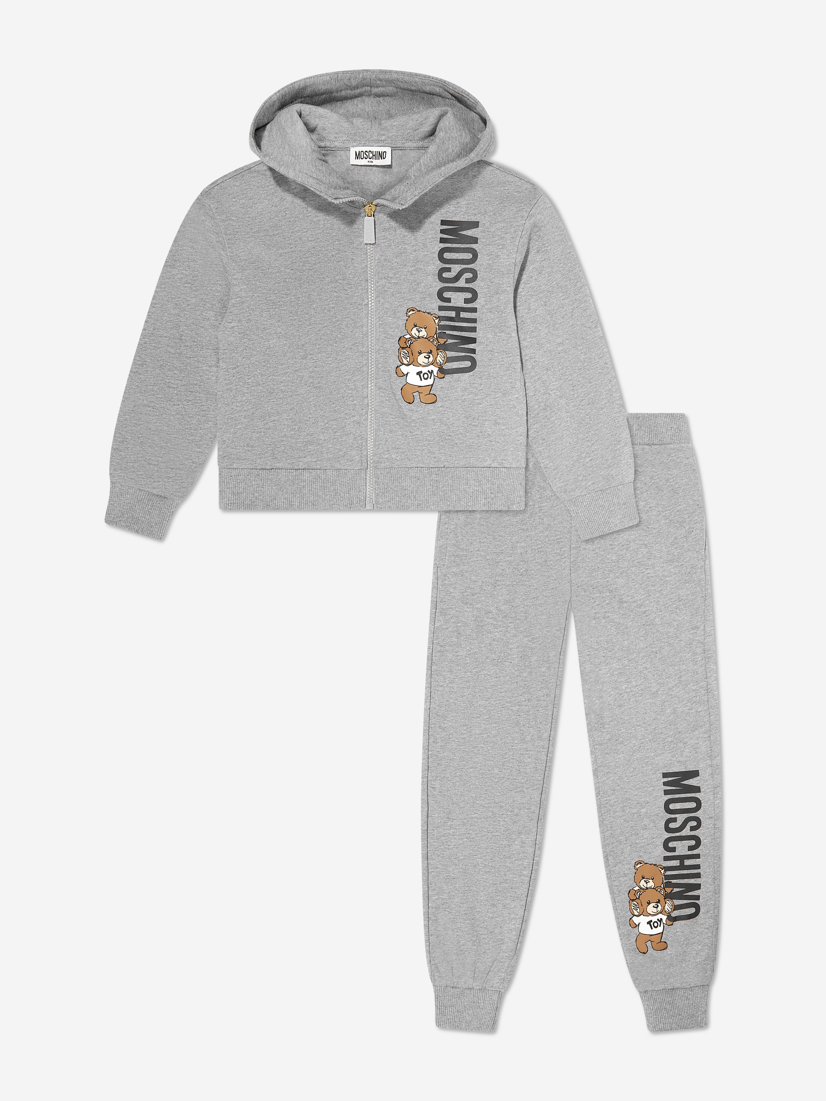 Kids Teddy Bear Logo Tracksuit in Grey