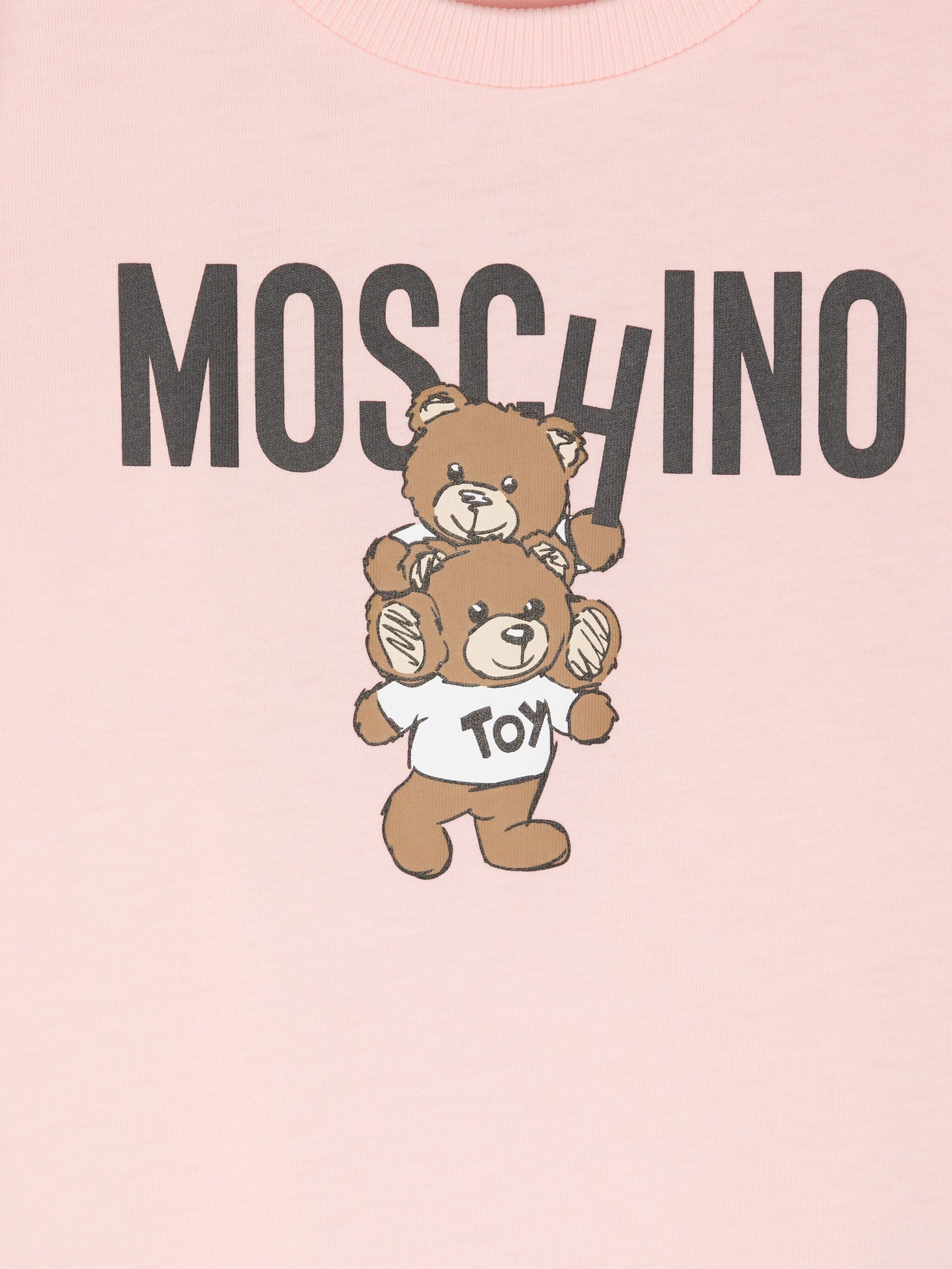 Girls Teddy Bear Logo T-Shirt in Pink