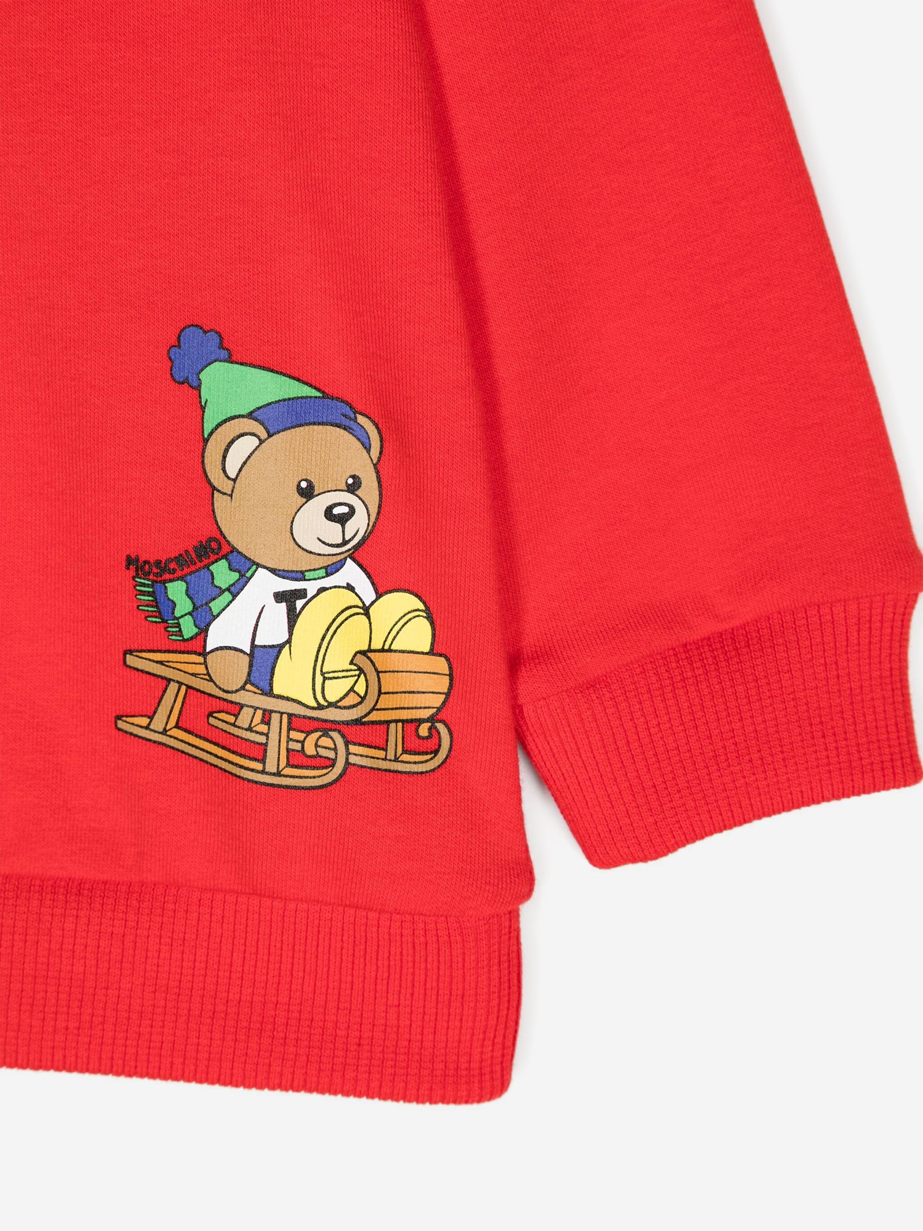 Moschino Baby Sledge Bear Sweatshirt in Red