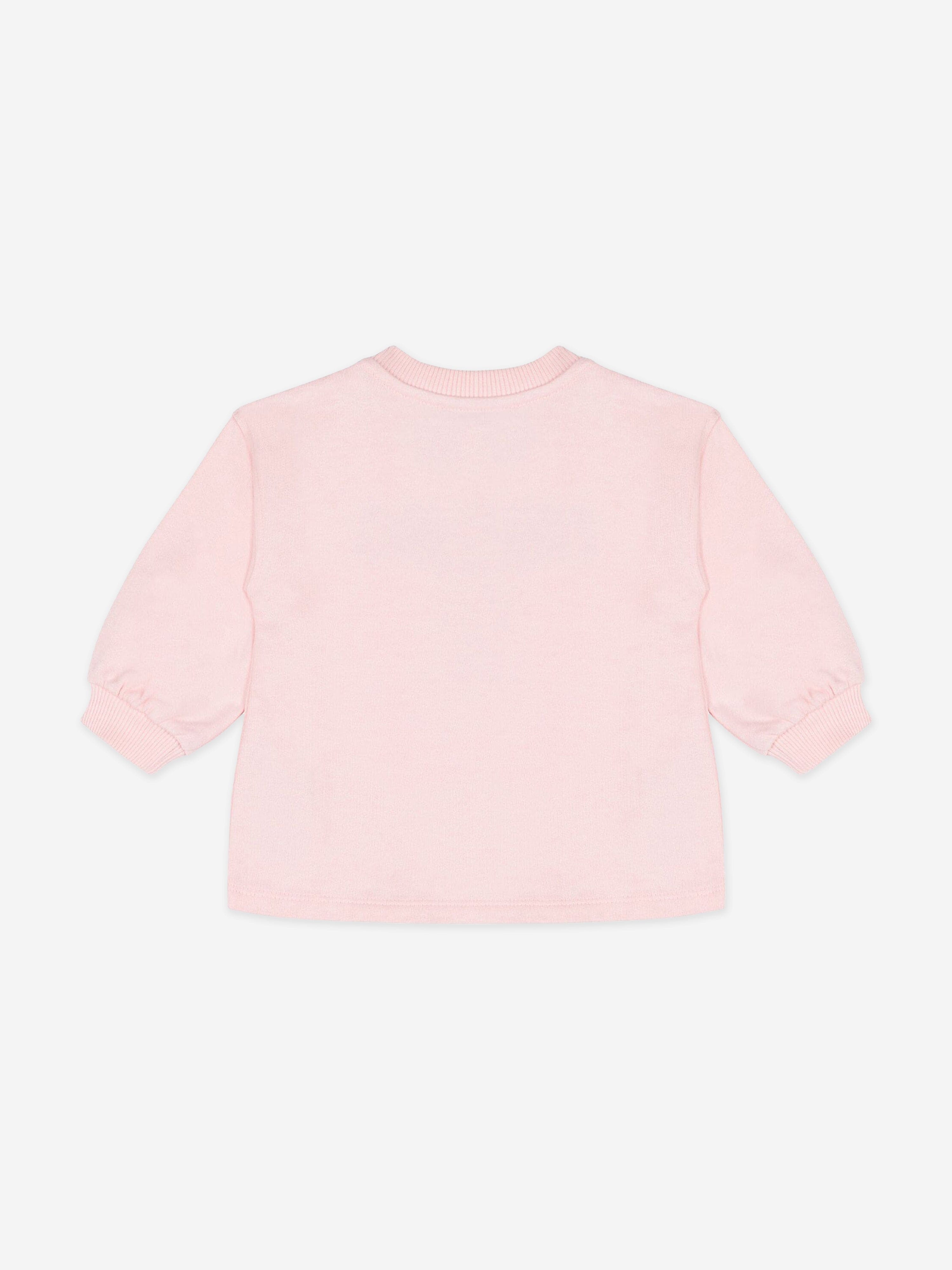 Baby Girls Bear Logo Sweater Dress in Pink