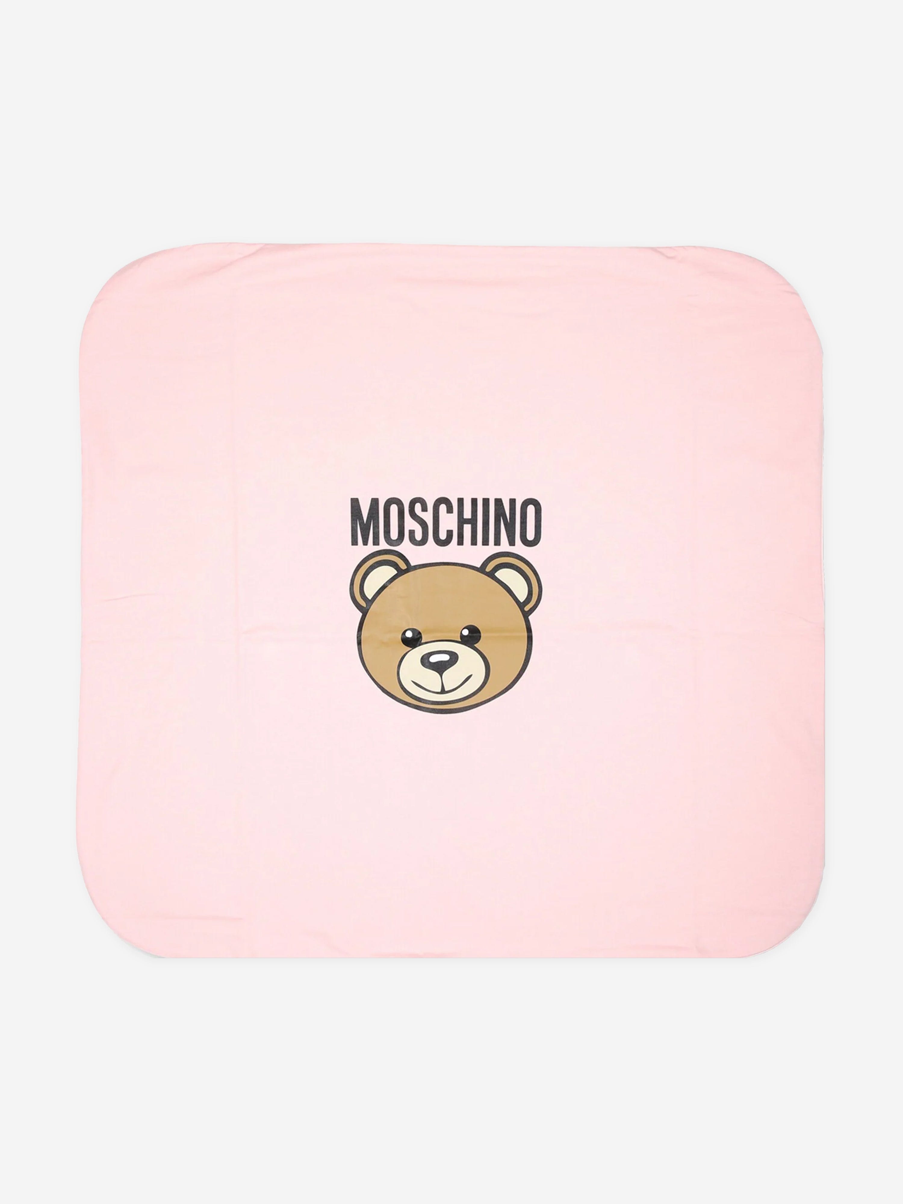 Baby Girls Bear Logo Blanket in Pink