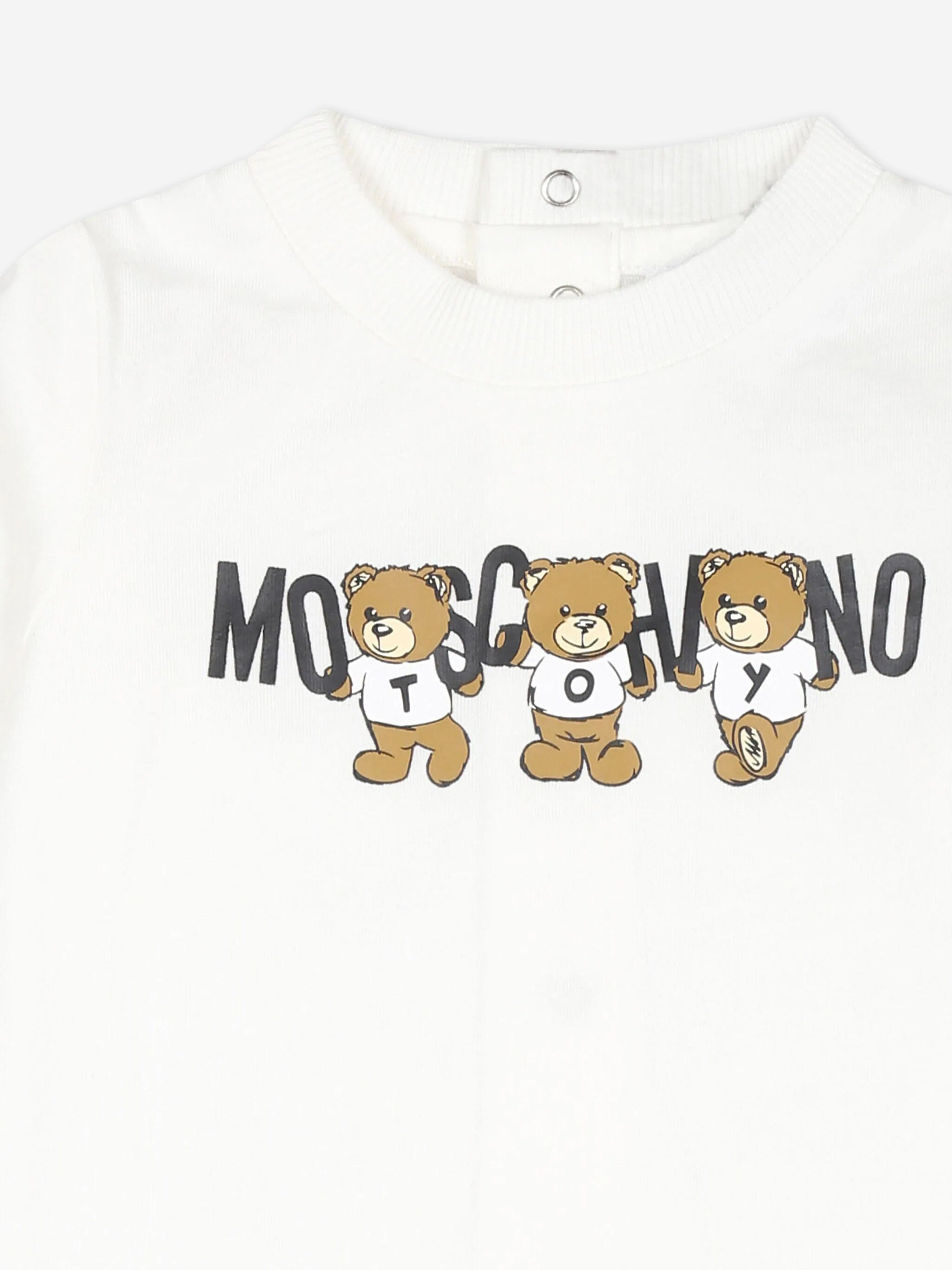 Baby Bear Logo Babygrow in Ivory