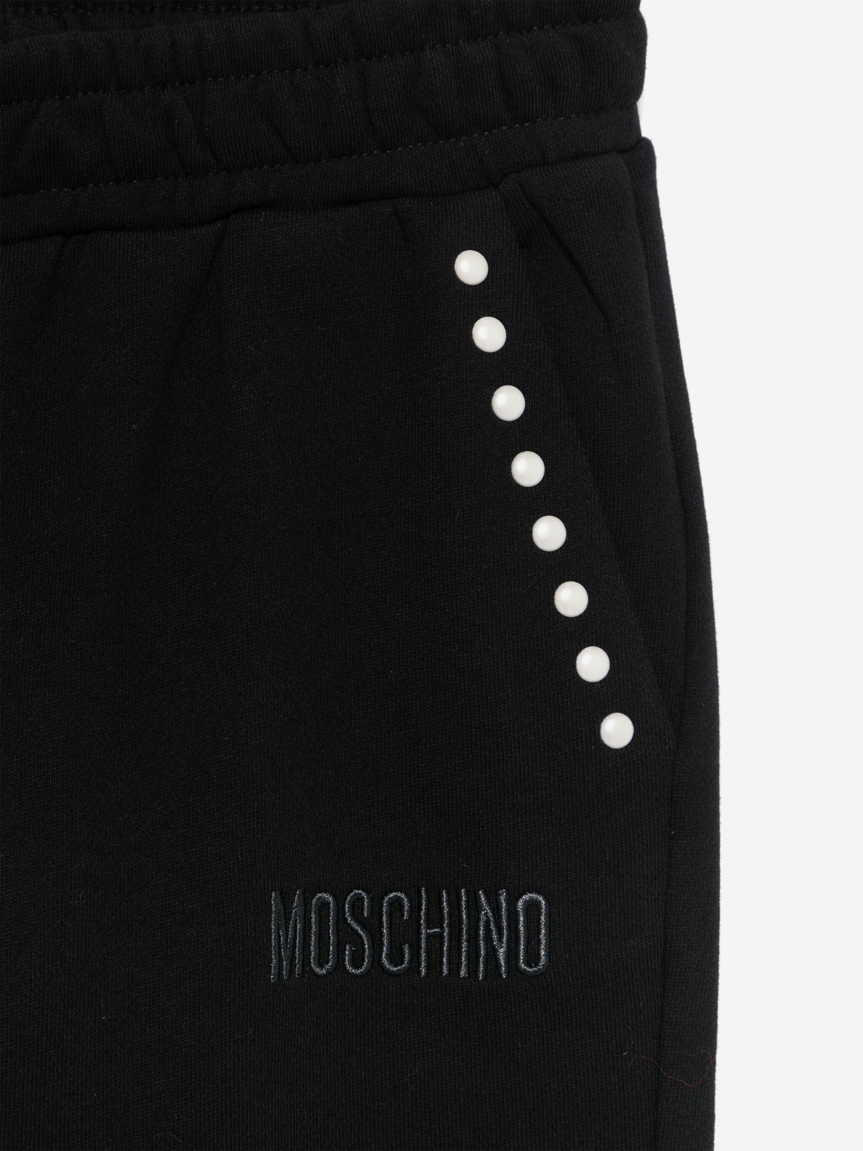 Girls Peace Pearls Joggers in Black
