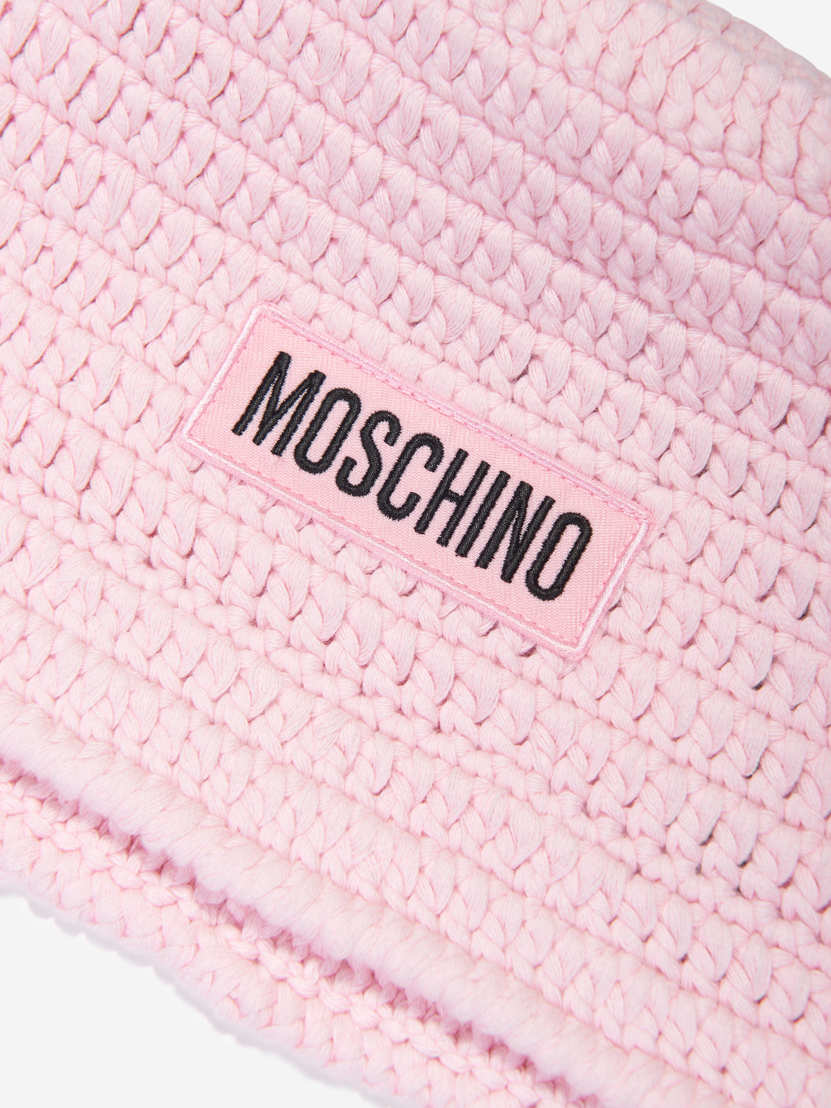 Moschino Girls Logo Bucket Hat in Pink