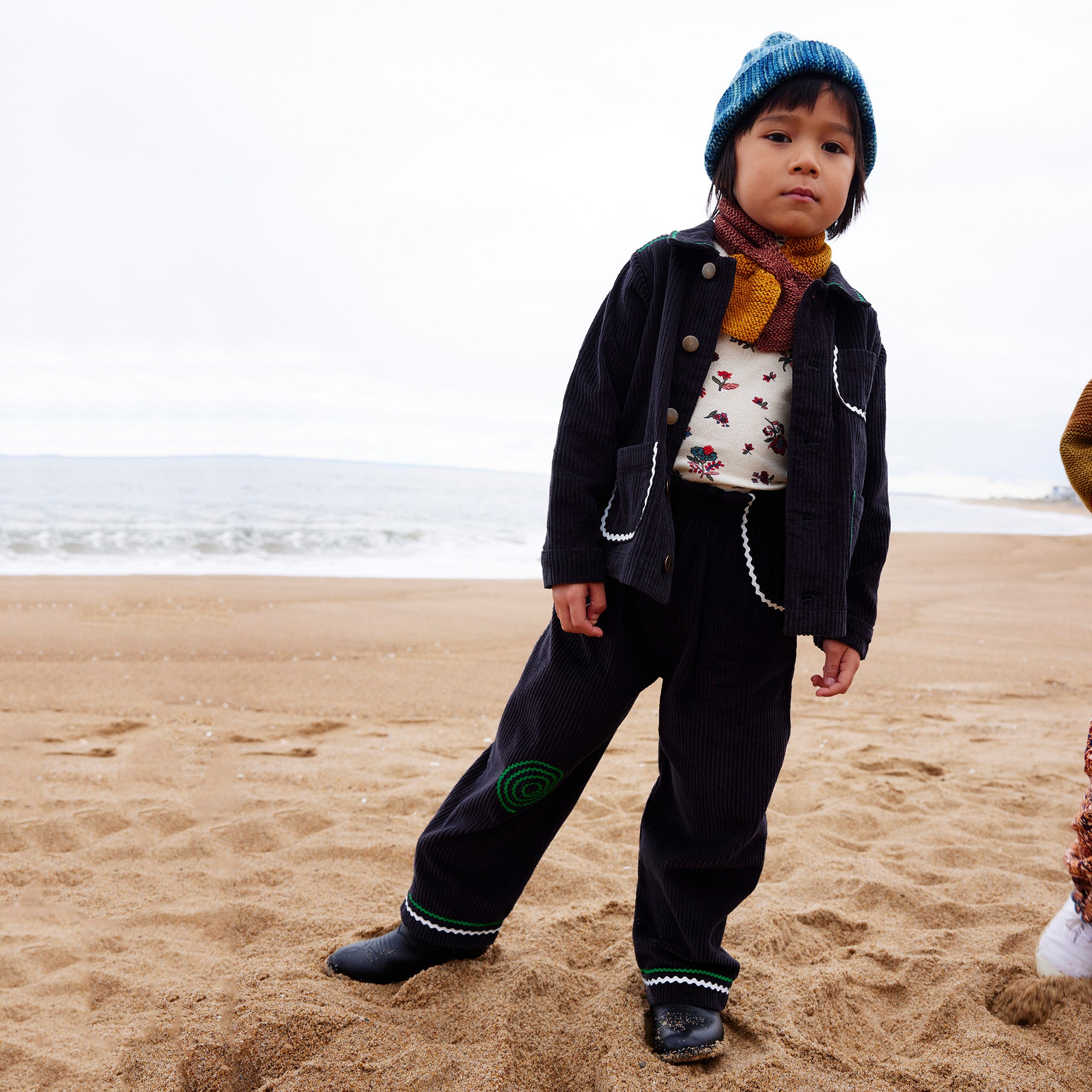 Boys & Girls Black Corduroy Coat