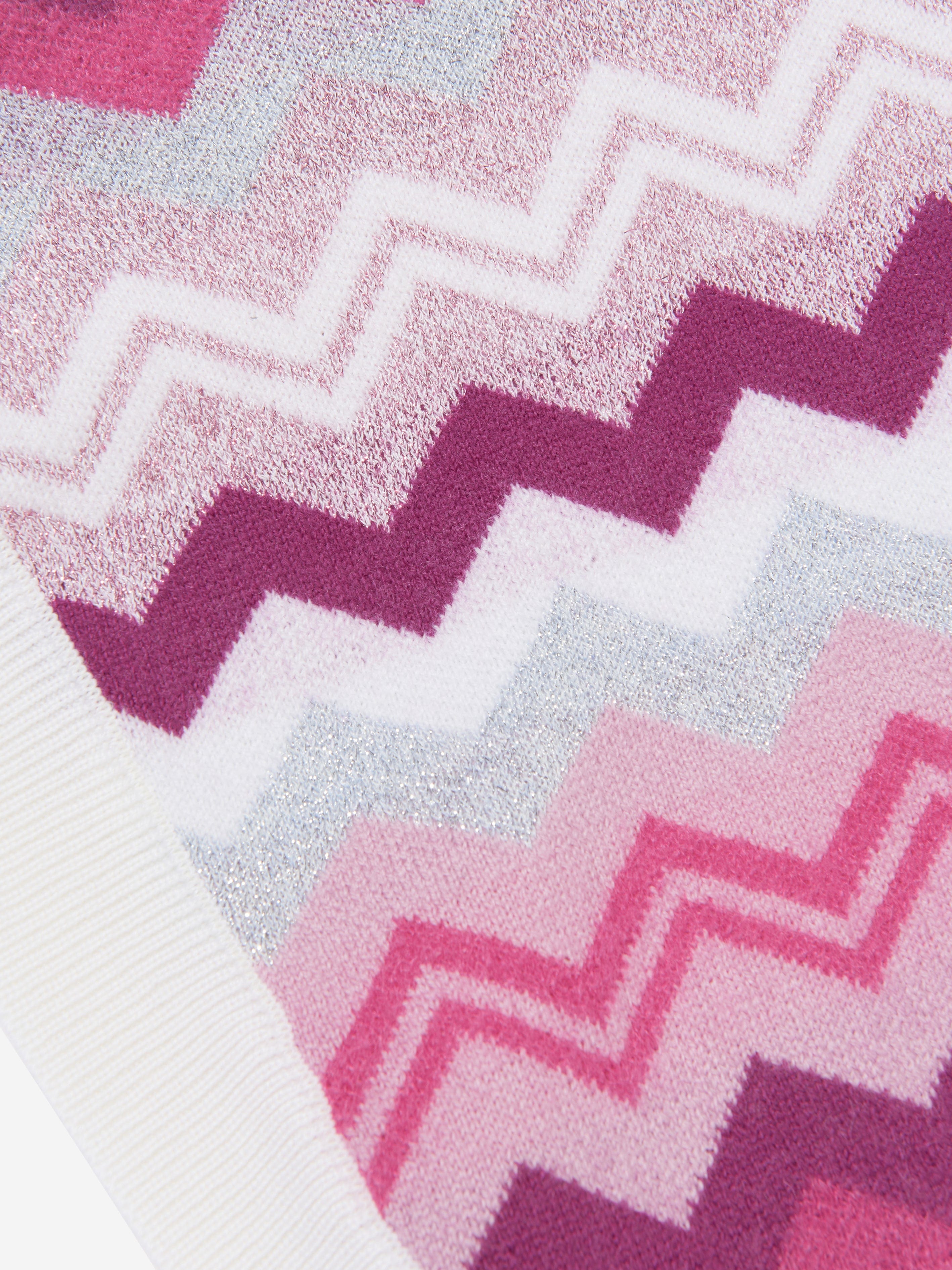 Missoni Girls Zigzag Knitted Vest in Pink