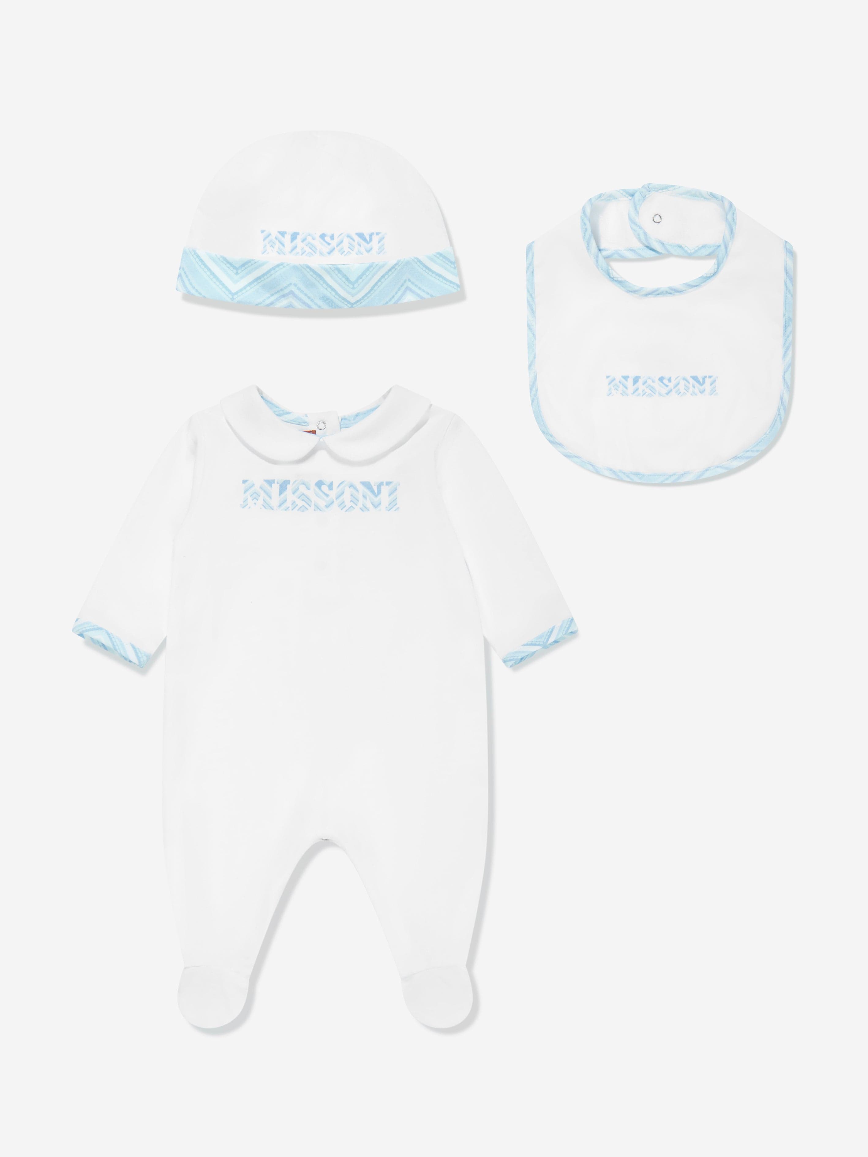 Missoni Baby Boys Logo Babygrow Gift Set in White