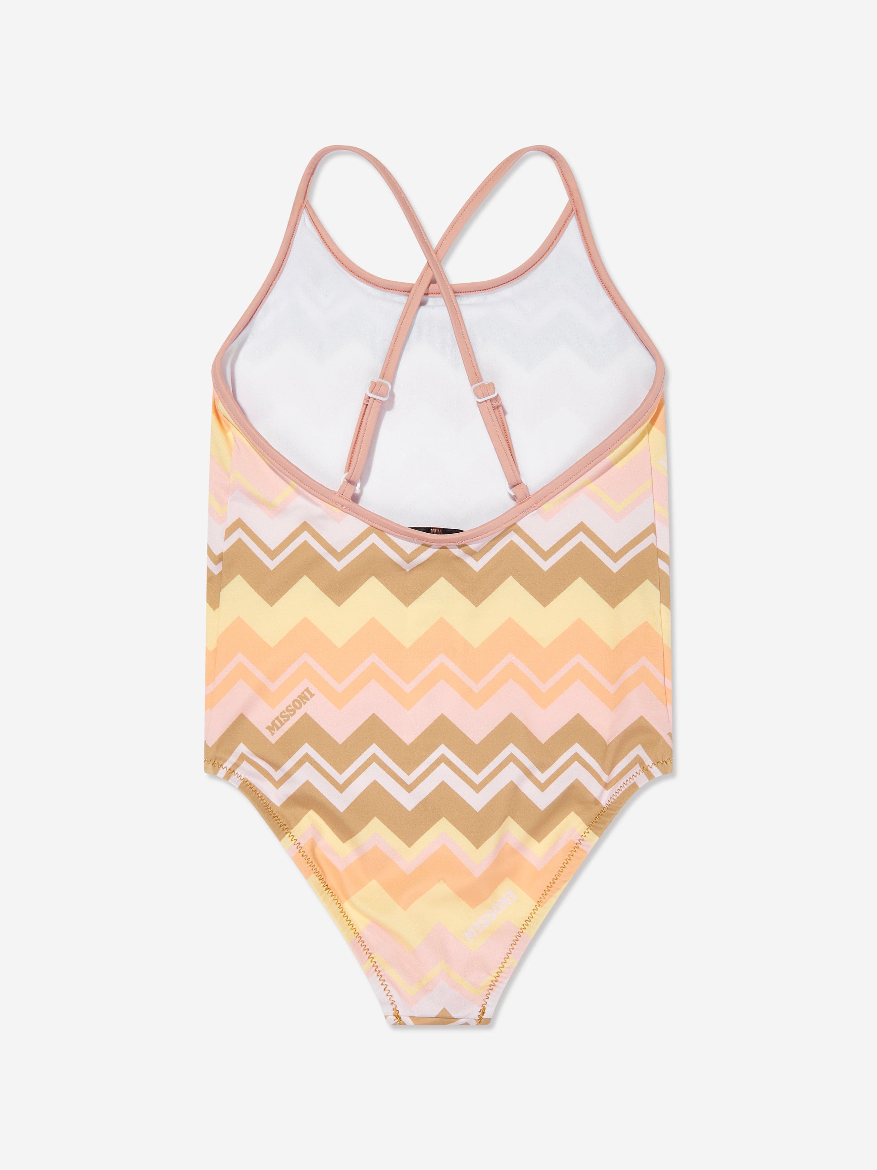 Girls Zigzag Swimsuit in Orange