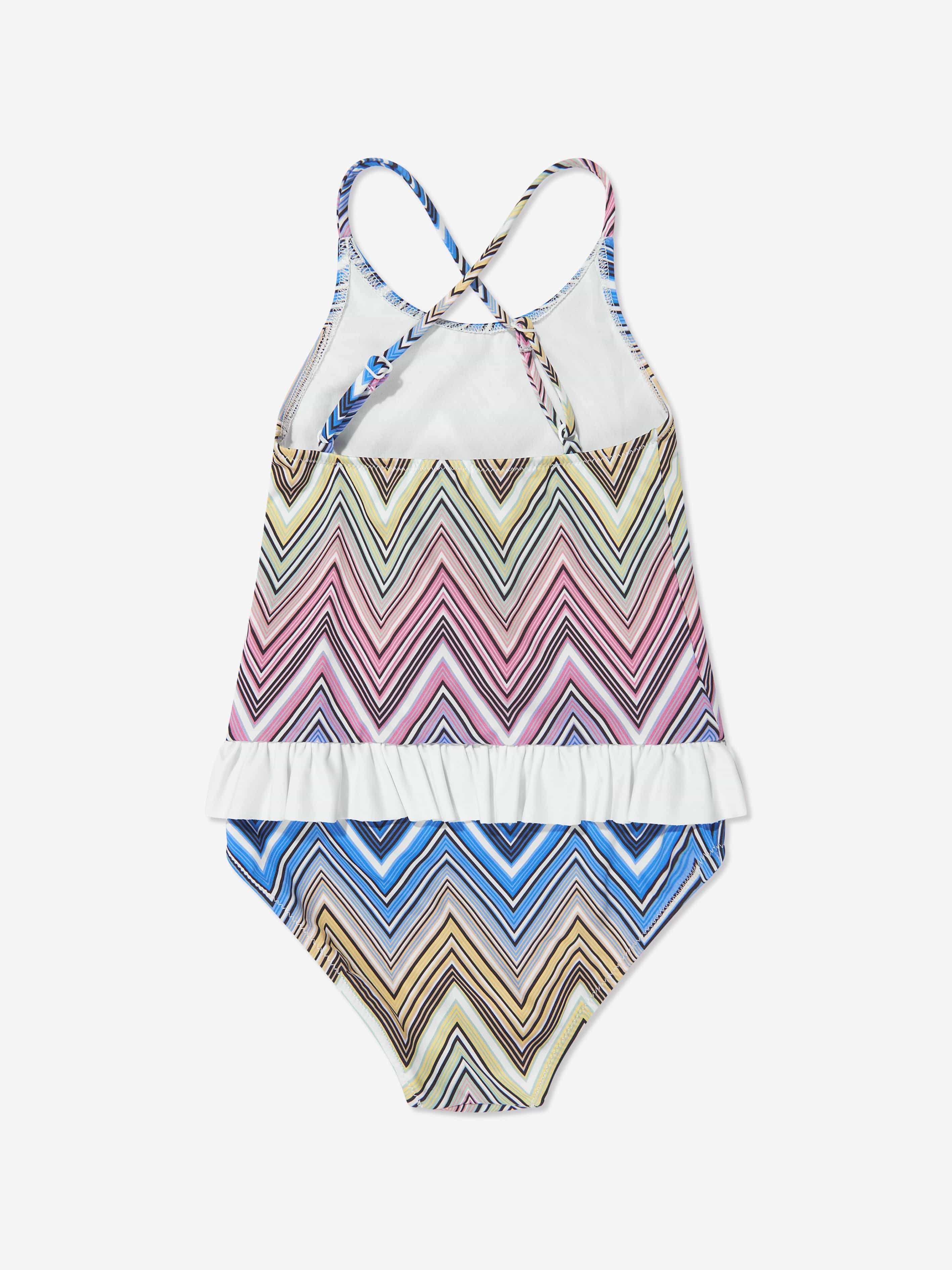 Missoni Girls Zigzag Swimsuit in Multicolour